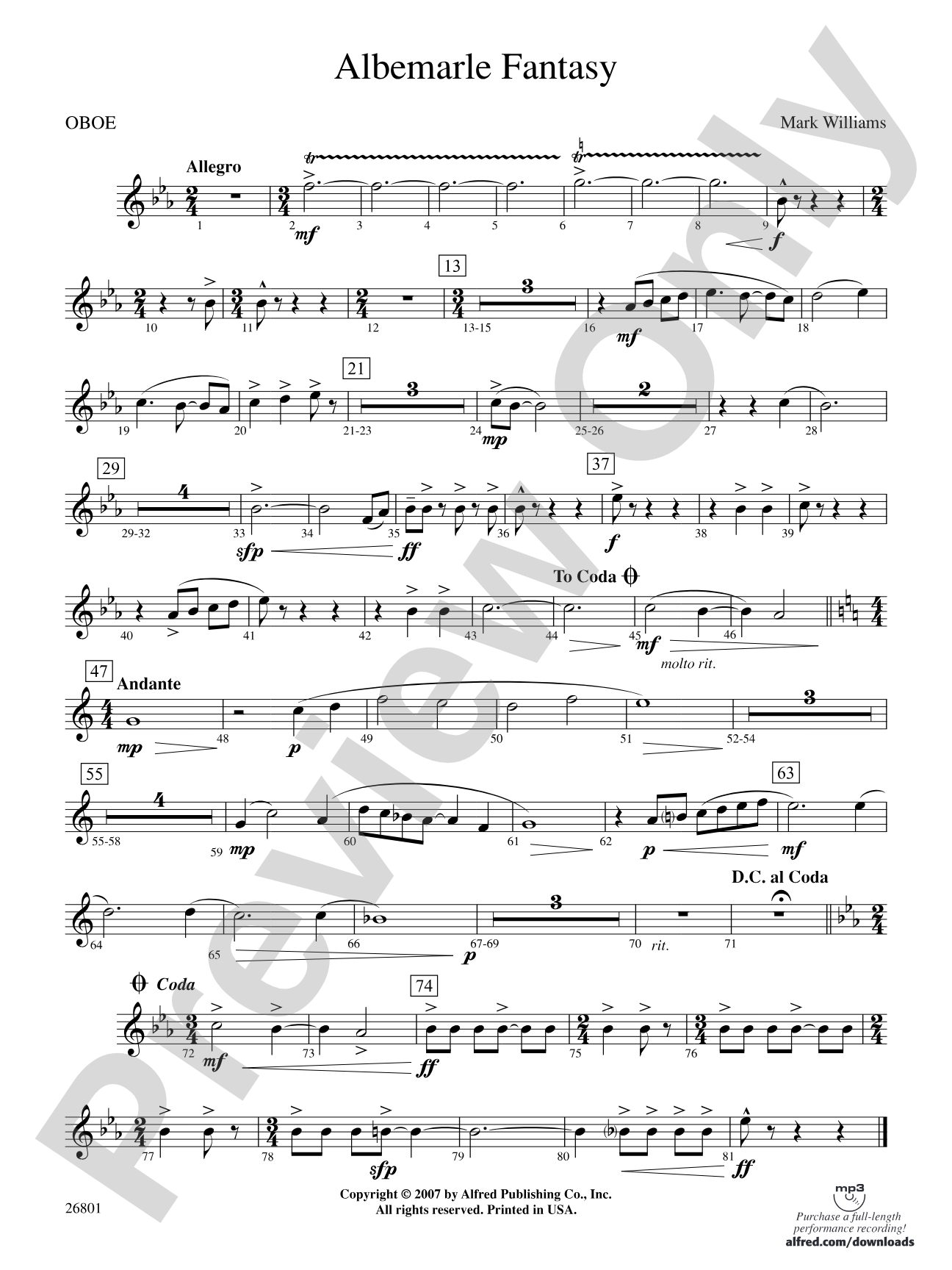 Albemarle Fantasy: Oboe