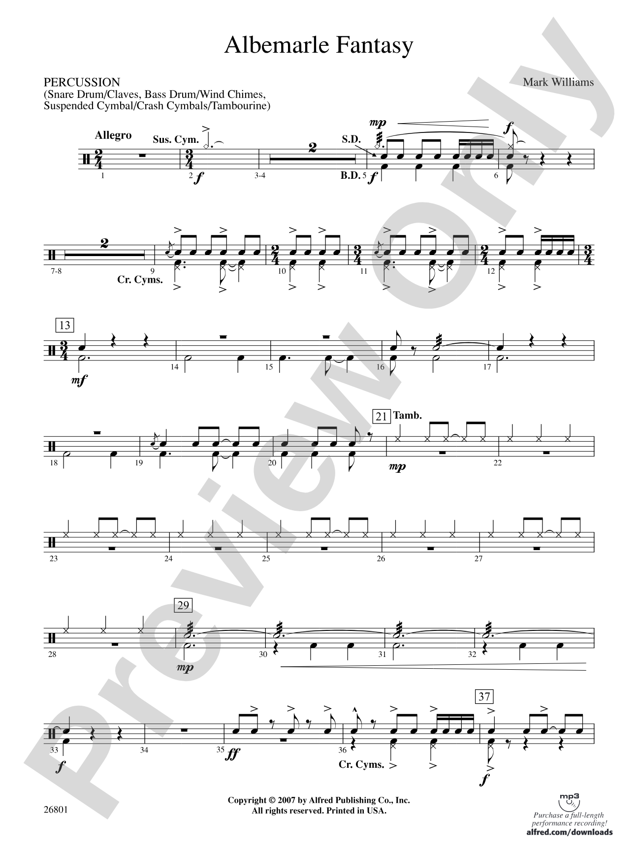 Albemarle Fantasy: 1st Percussion