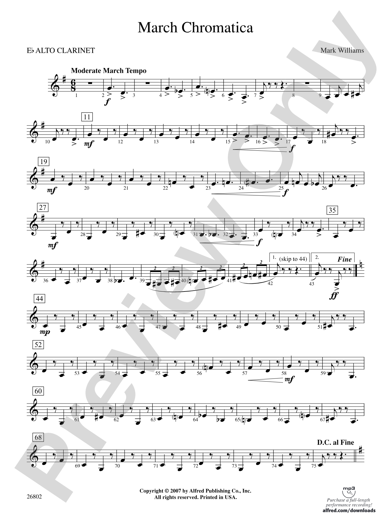 March Chromatica: E-flat Alto Clarinet