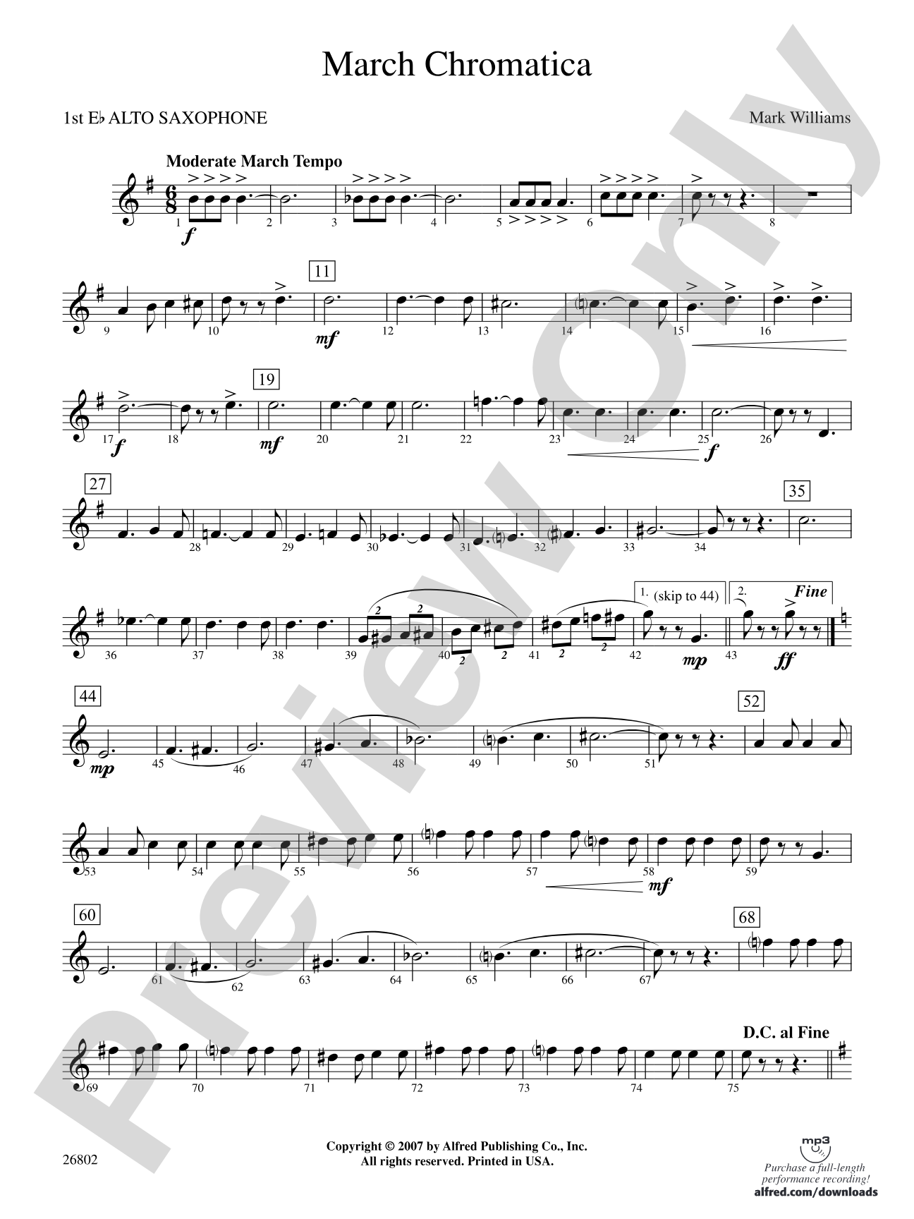 March Chromatica: E-flat Alto Saxophone