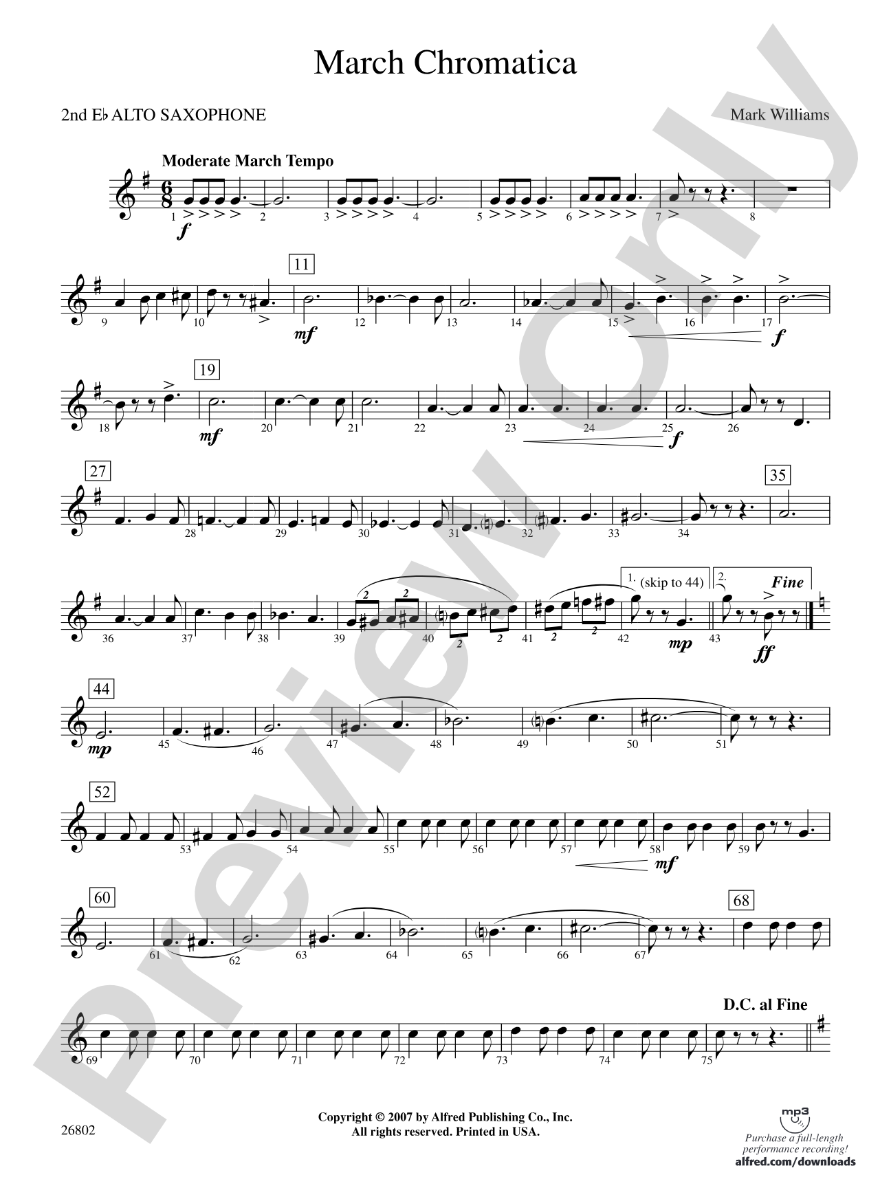 March Chromatica: 2nd E-flat Alto Saxophone