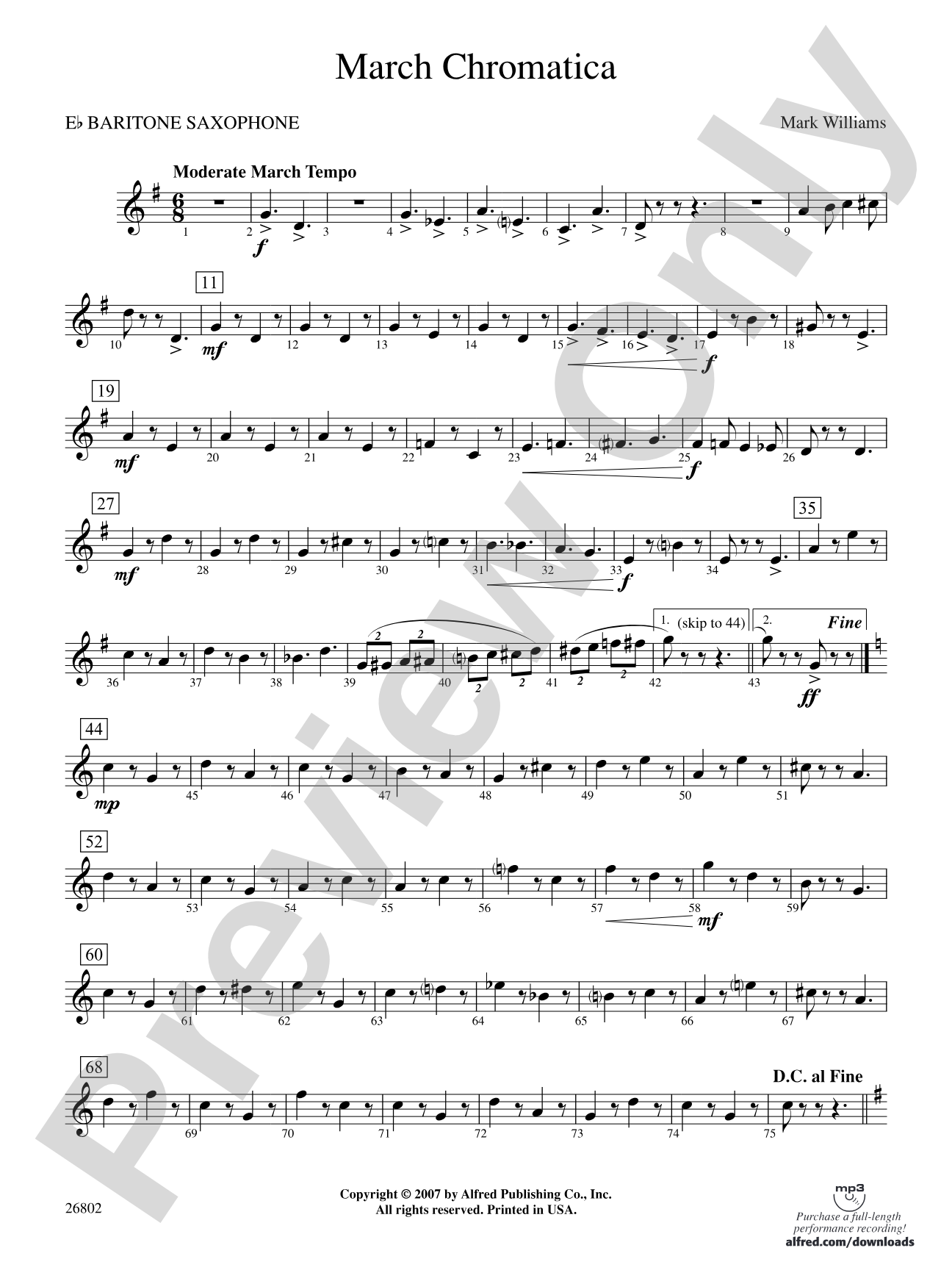 March Chromatica: E-flat Baritone Saxophone