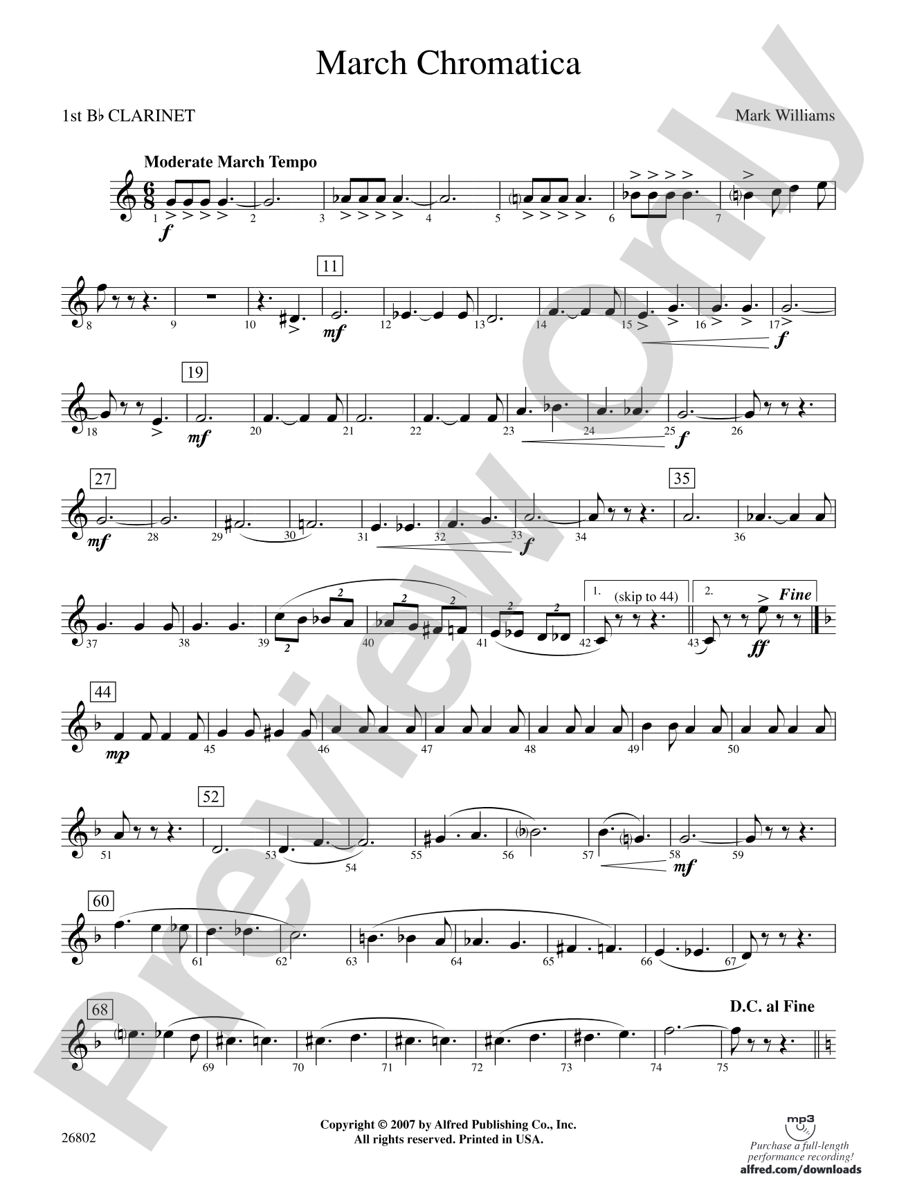 March Chromatica: 1st B-flat Clarinet