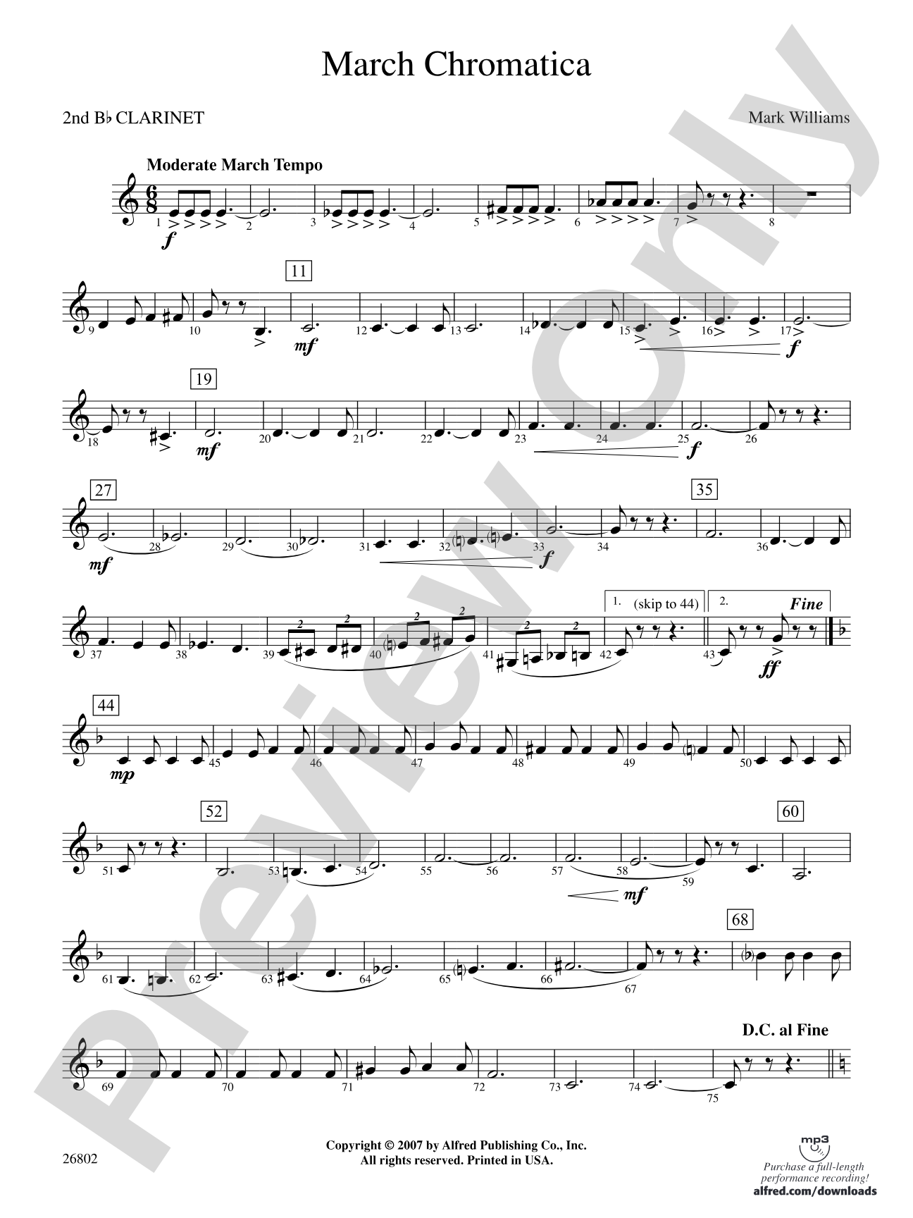 March Chromatica: 2nd B-flat Clarinet