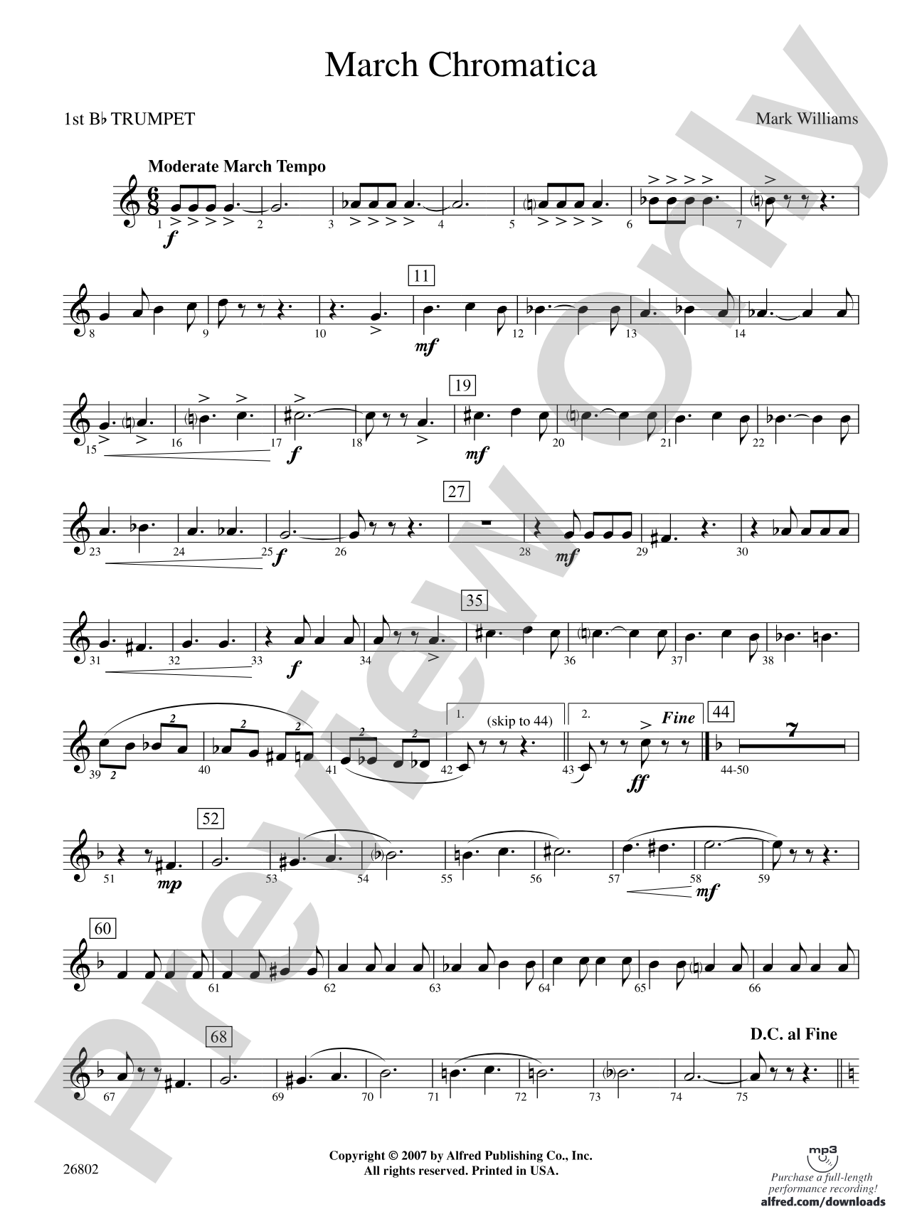March Chromatica: 1st B-flat Trumpet