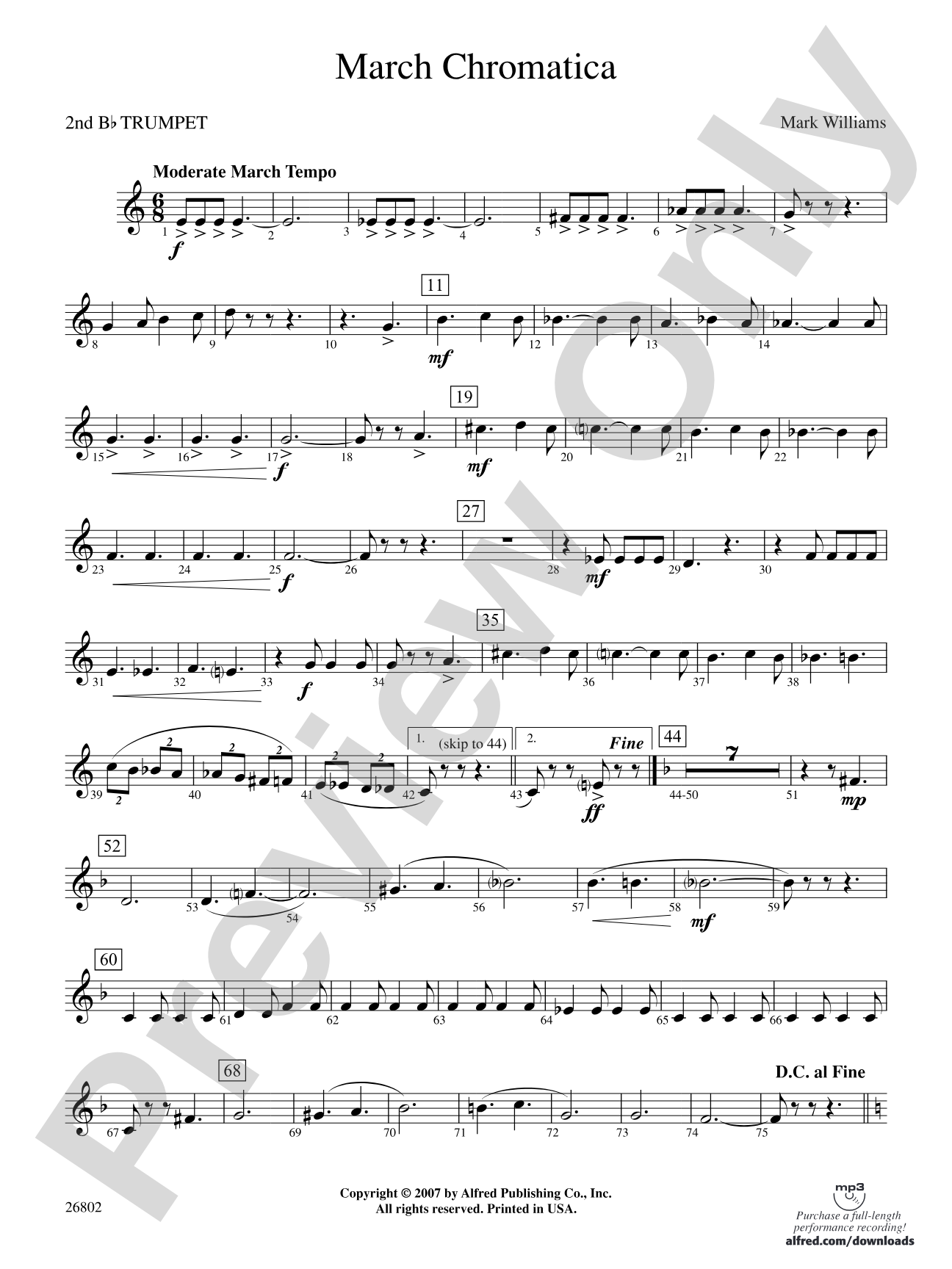 March Chromatica: 2nd B-flat Trumpet
