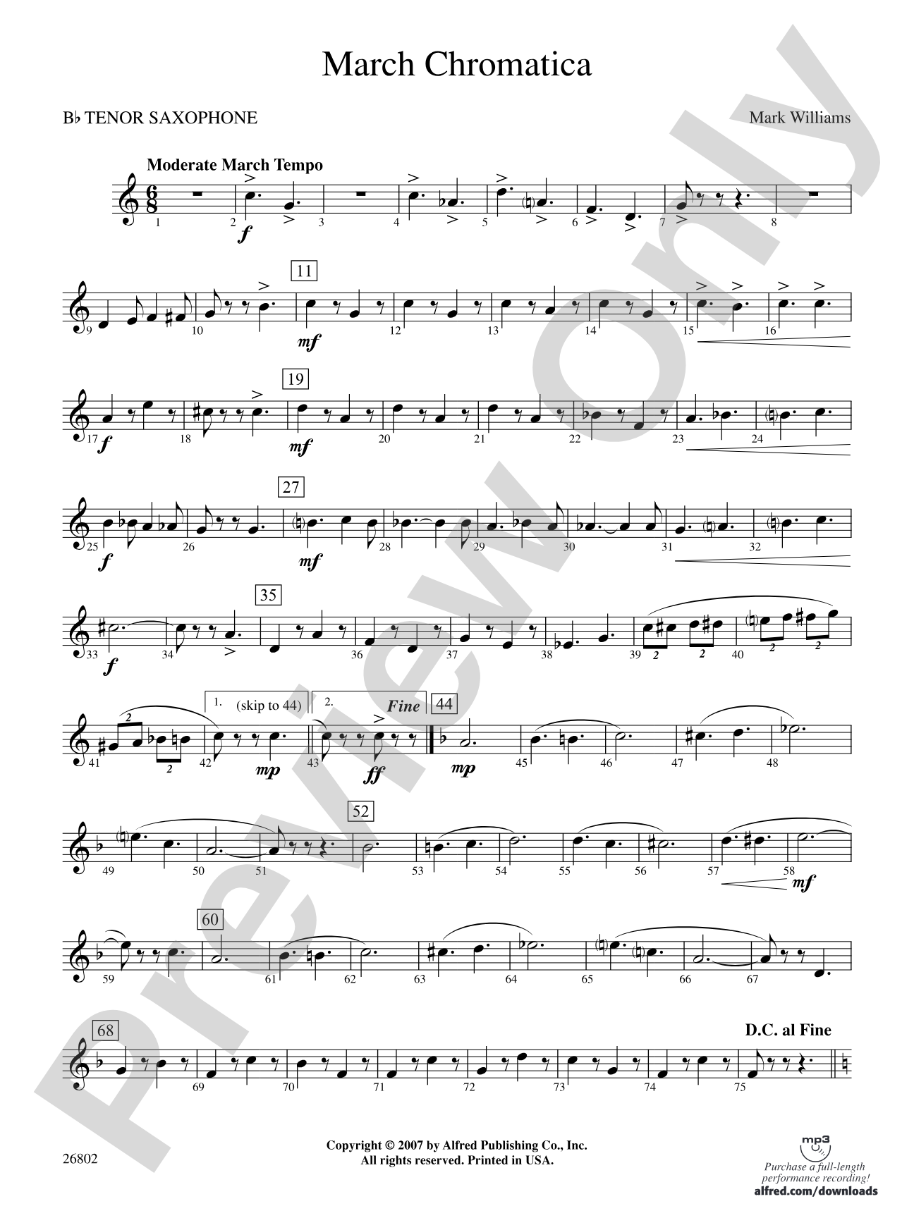 March Chromatica: B-flat Tenor Saxophone