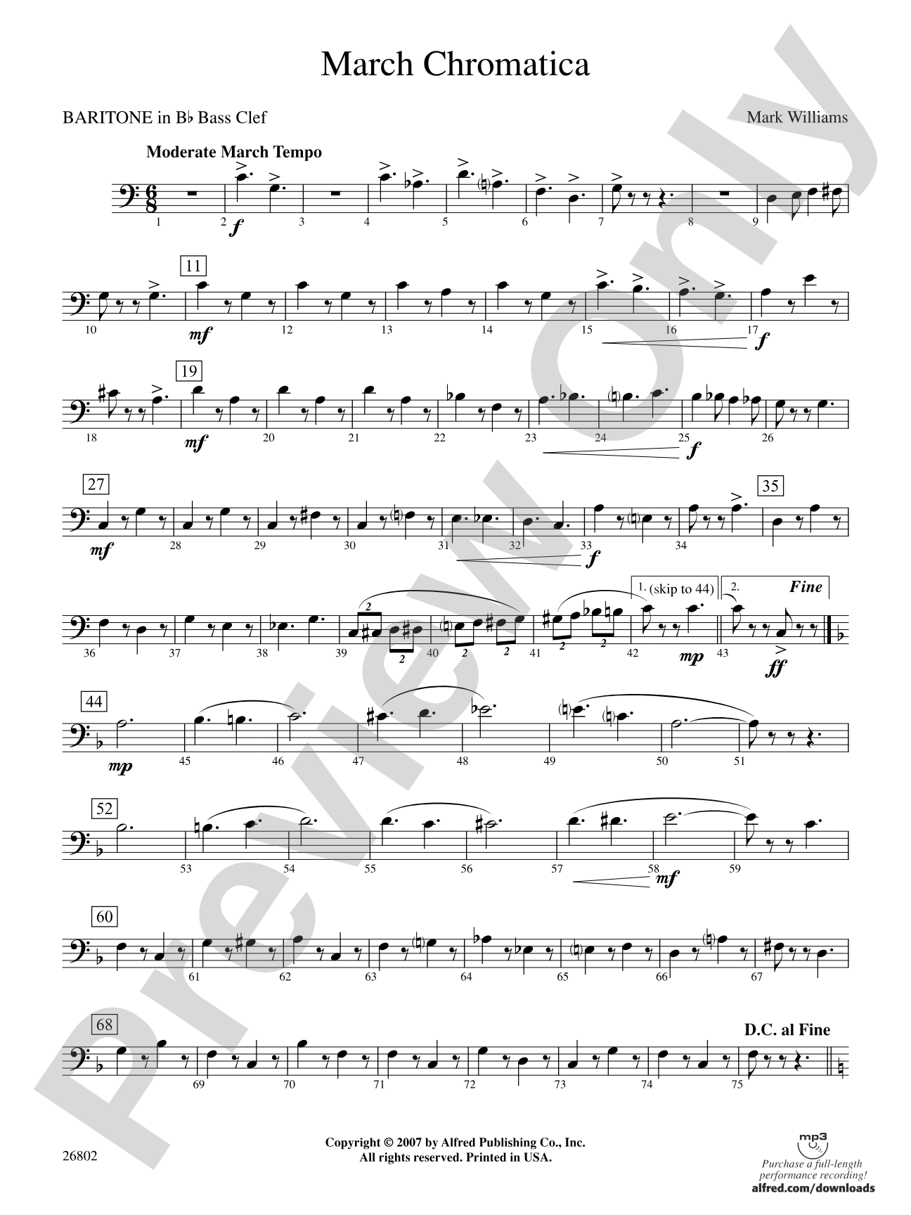 March Chromatica: (wp) B-flat Baritone B.C.