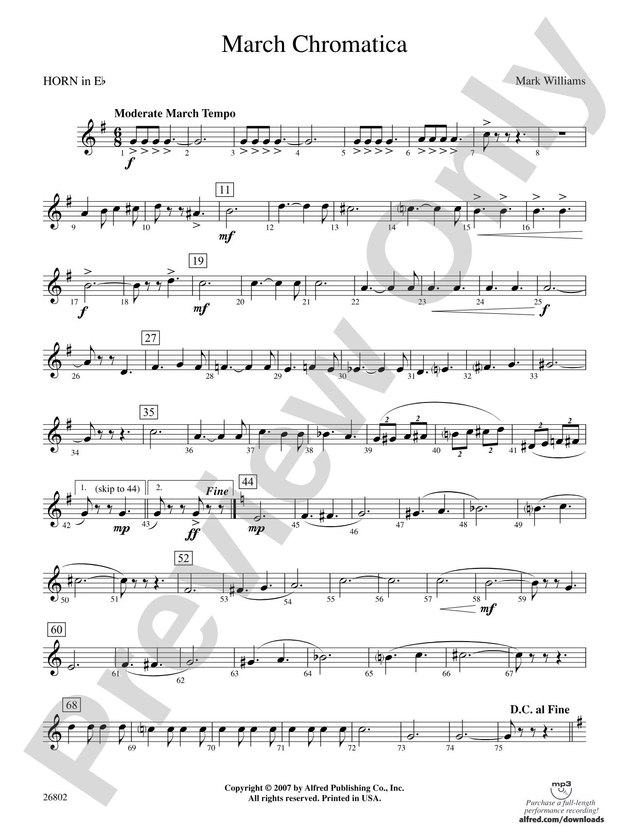 March Chromatica: (wp) 1st Horn in E-flat