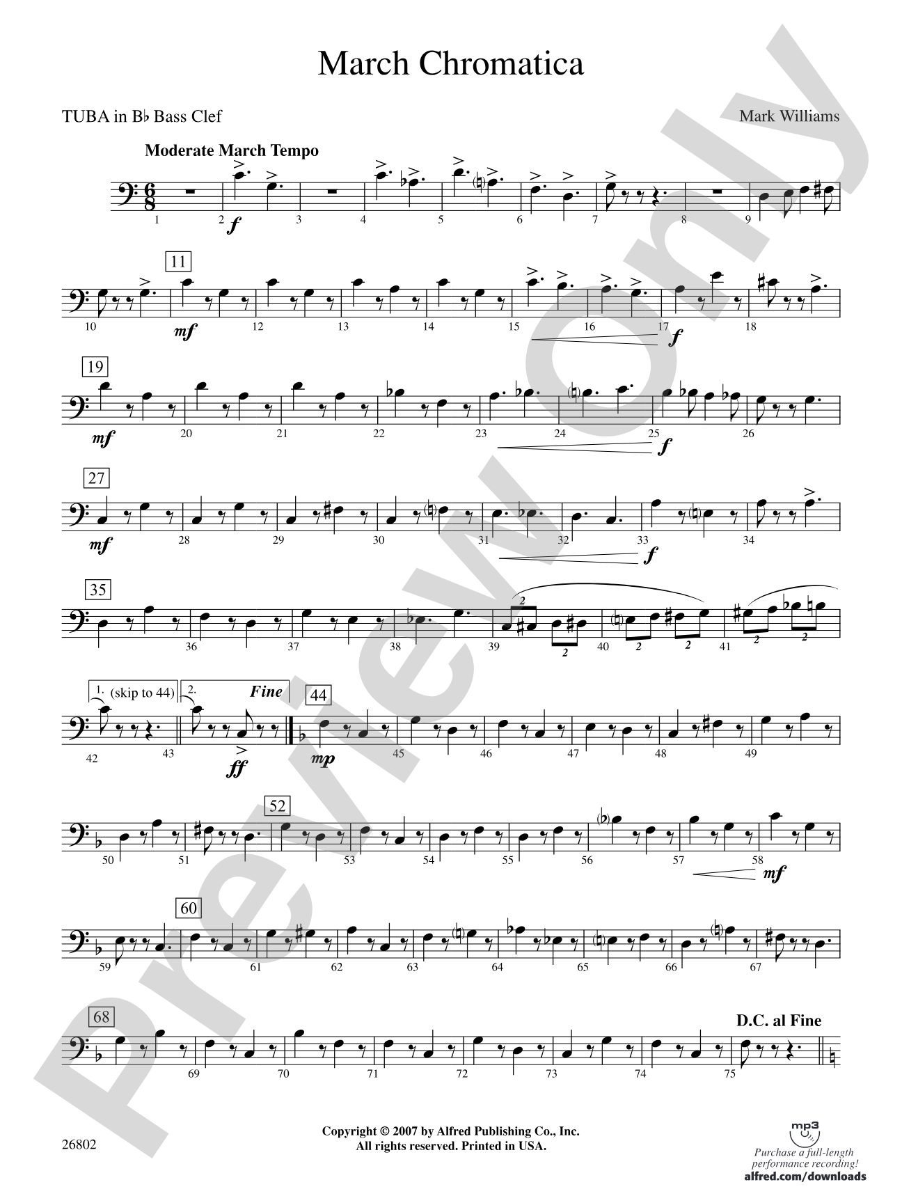 March Chromatica: (wp) B-flat Tuba B.C.