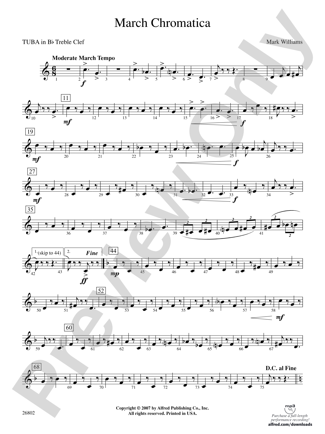 March Chromatica: (wp) B-flat Tuba T.C.