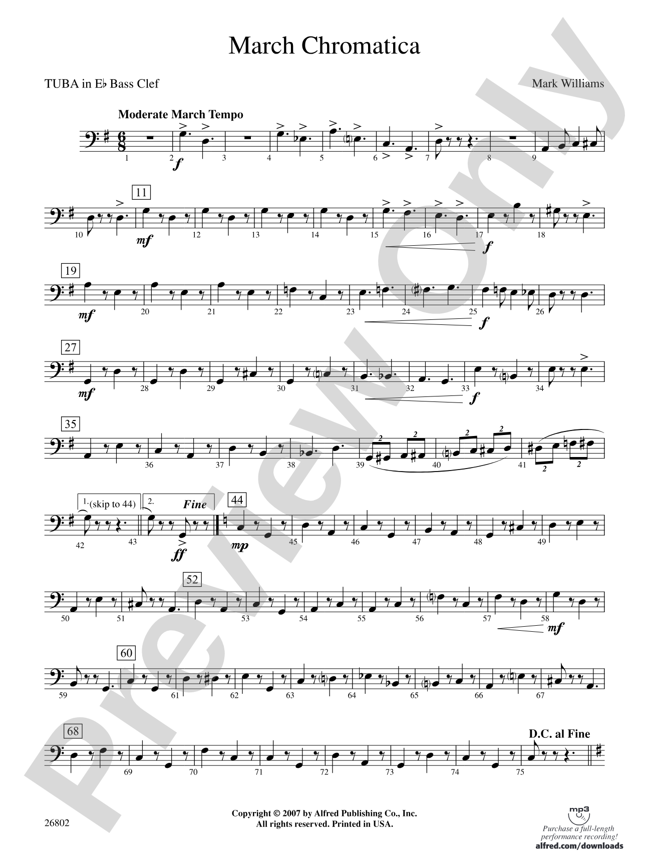 March Chromatica: (wp) E-flat Tuba B.C.
