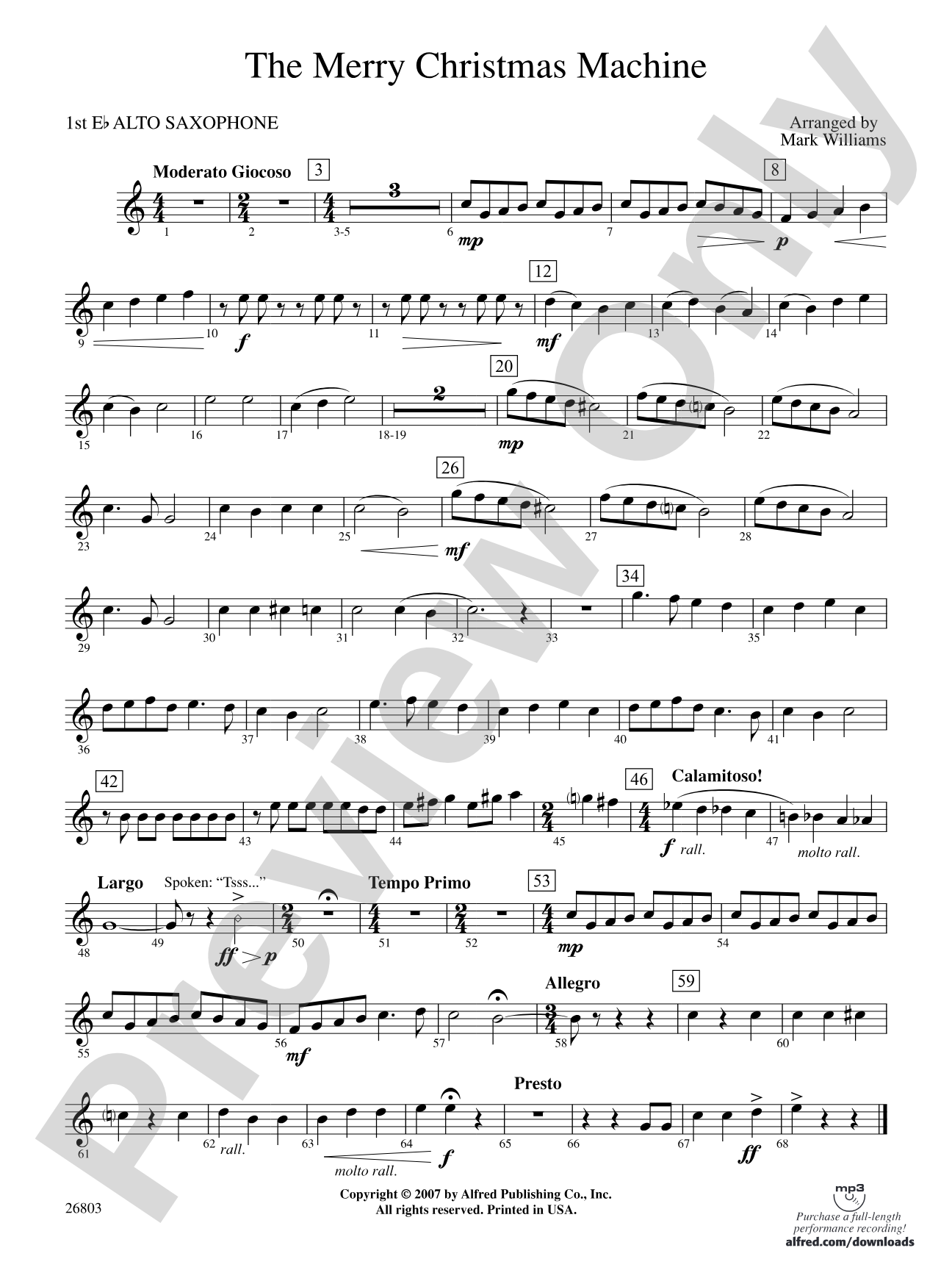 The Merry Christmas Machine: E-flat Alto Saxophone