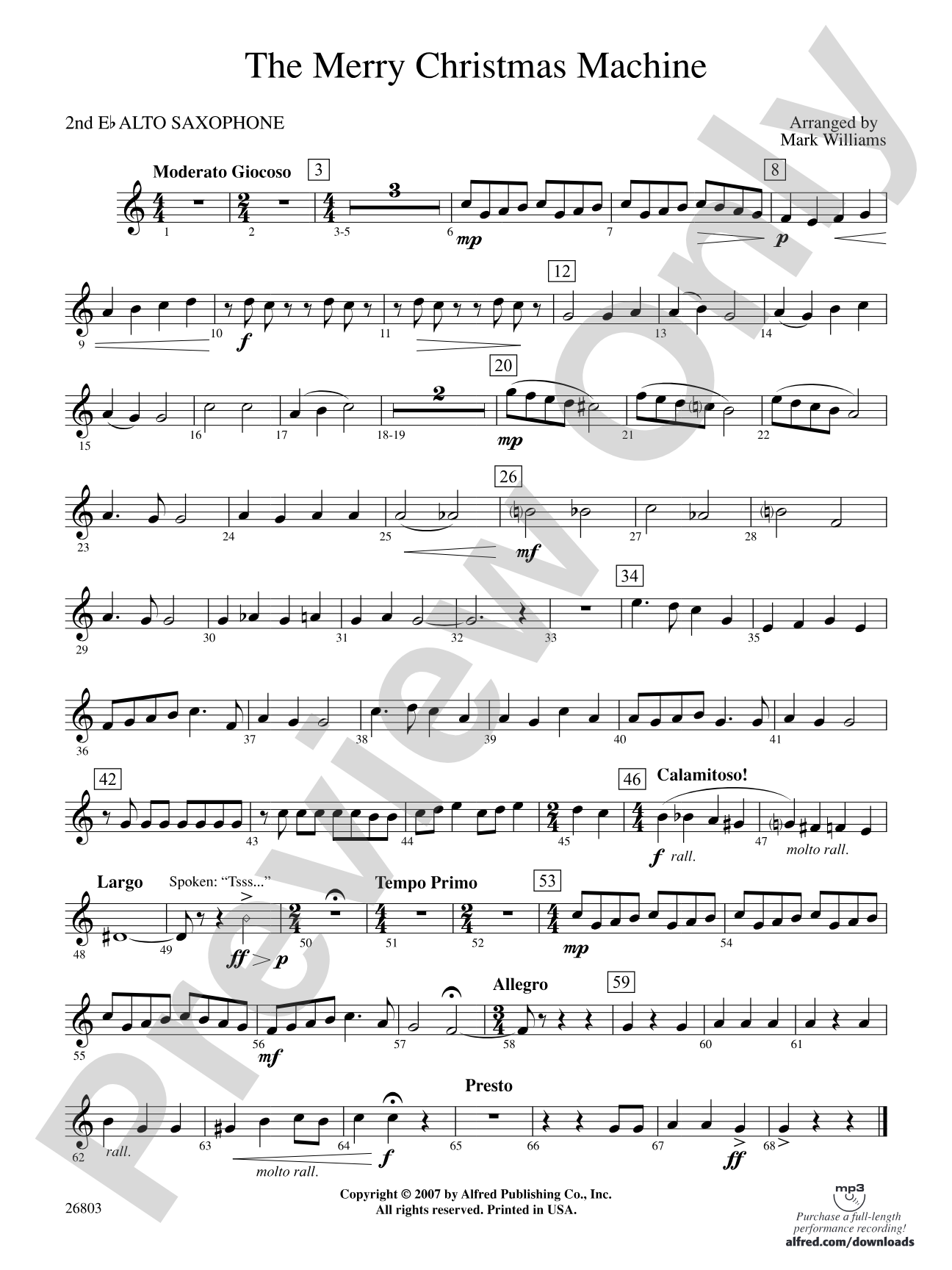 The Merry Christmas Machine: 2nd E-flat Alto Saxophone