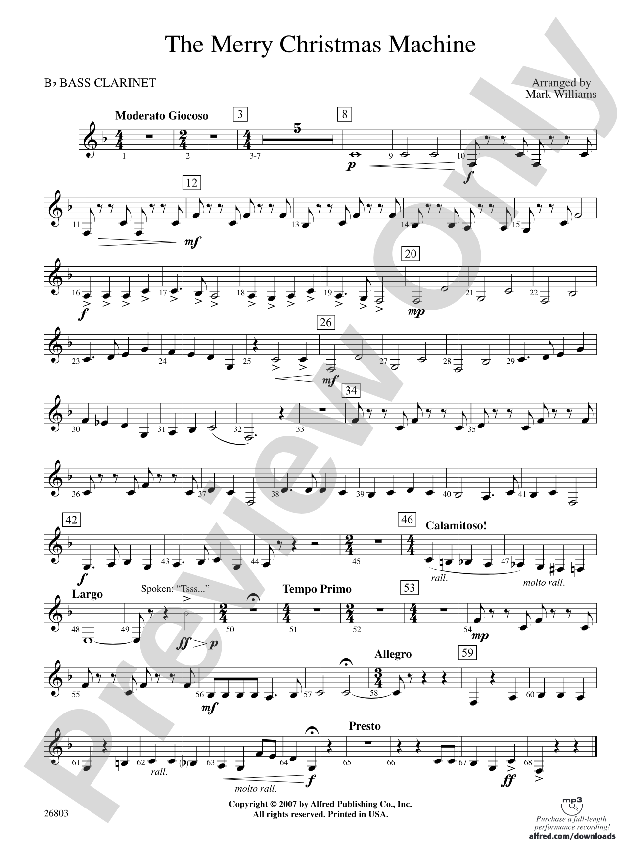 The Merry Christmas Machine: B-flat Bass Clarinet
