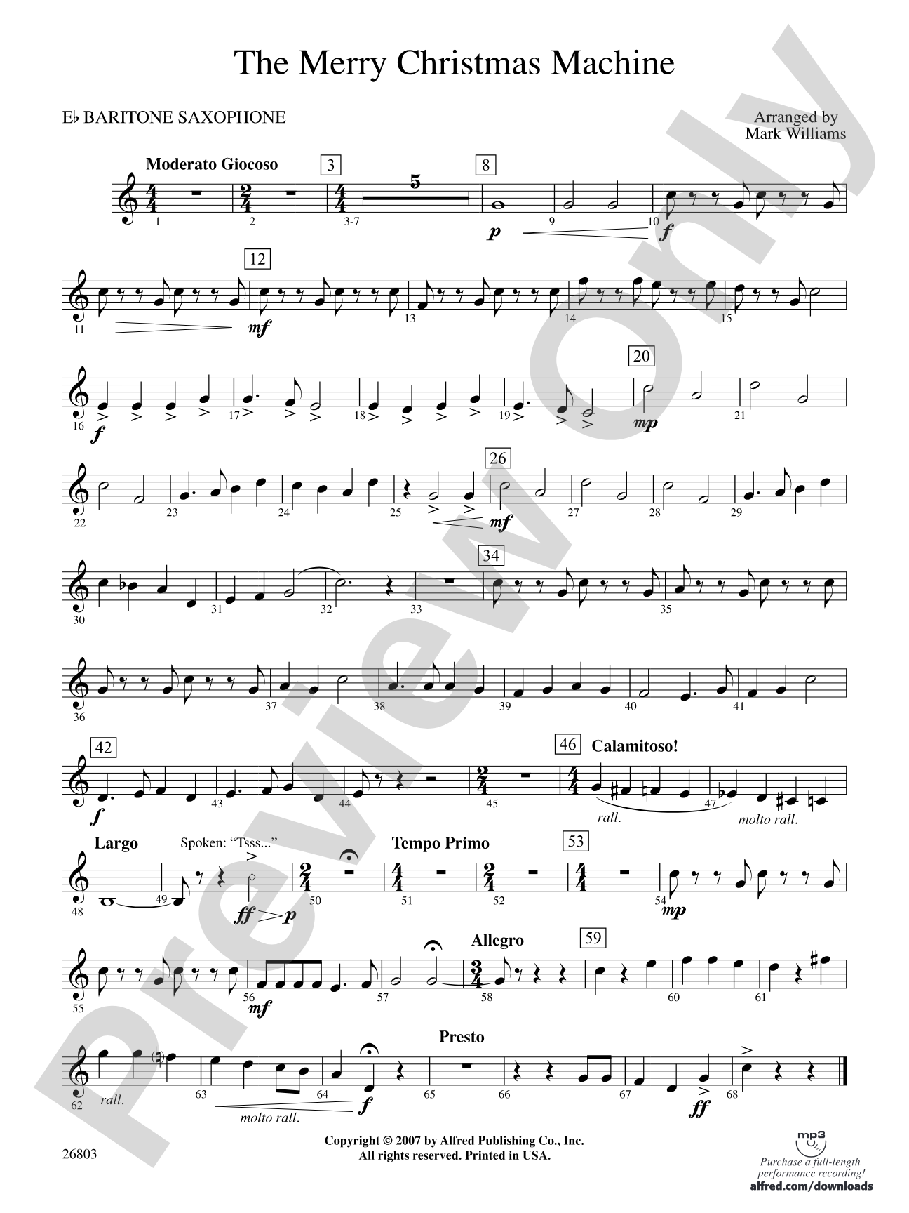 The Merry Christmas Machine: E-flat Baritone Saxophone