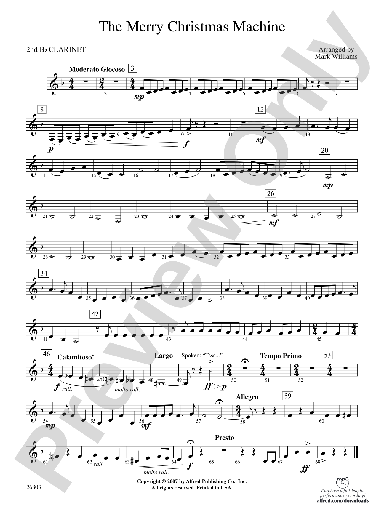 The Merry Christmas Machine: 2nd B-flat Clarinet