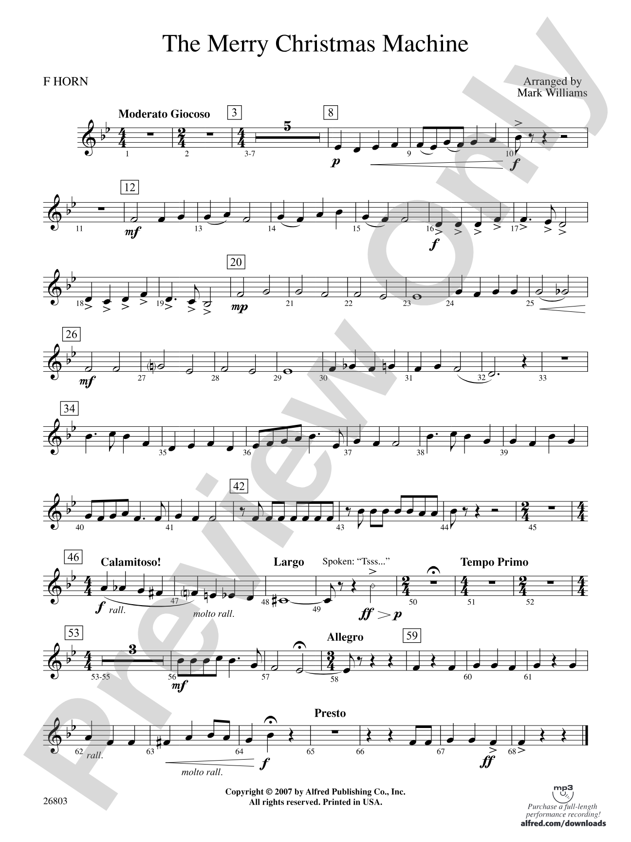 The Merry Christmas Machine: 1st F Horn