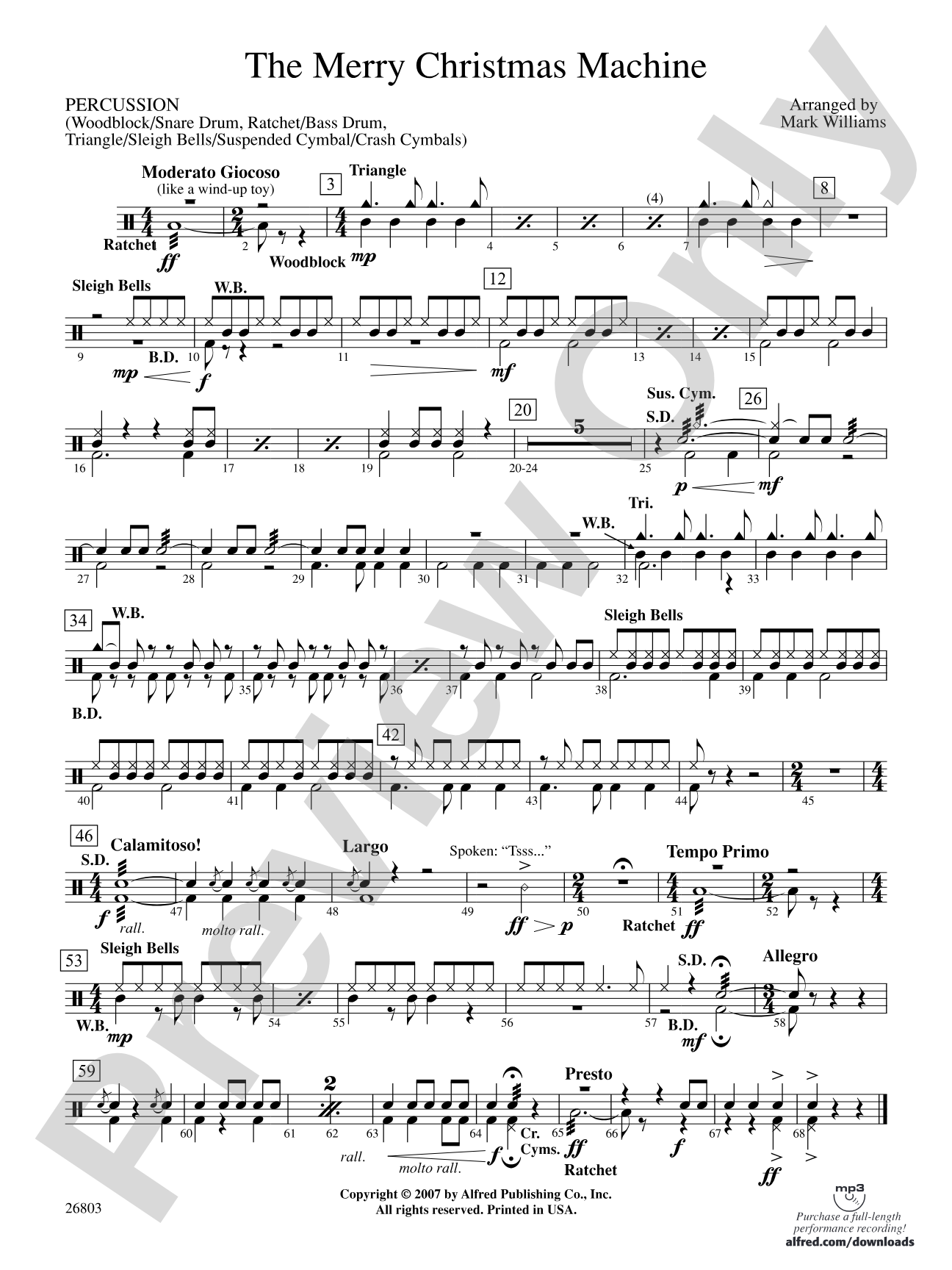 The Merry Christmas Machine: 1st Percussion