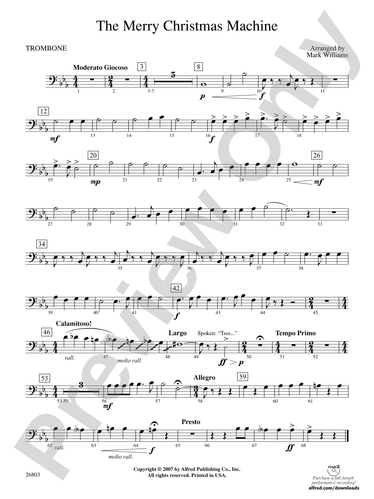 The Merry Christmas Machine: 1st Trombone
