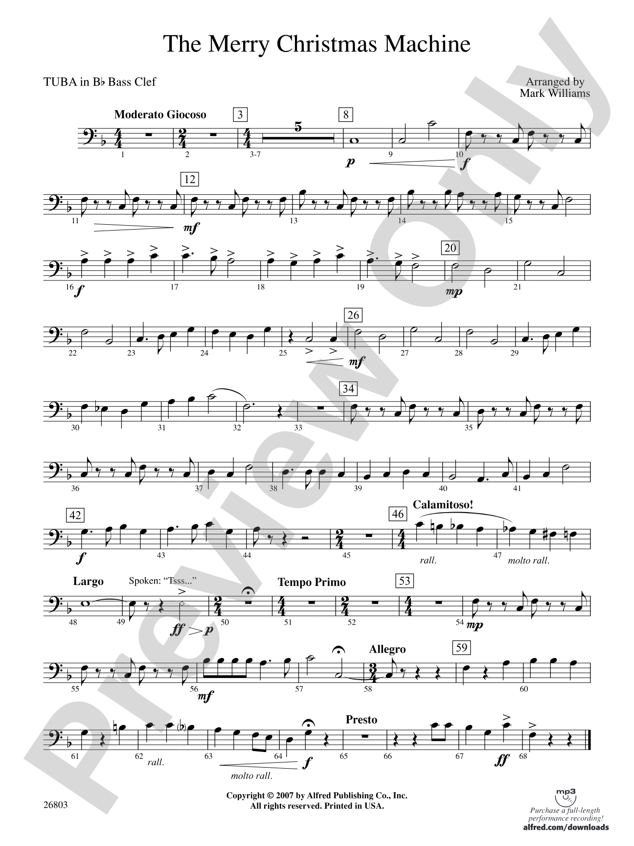 The Merry Christmas Machine: (wp) B-flat Tuba B.C.