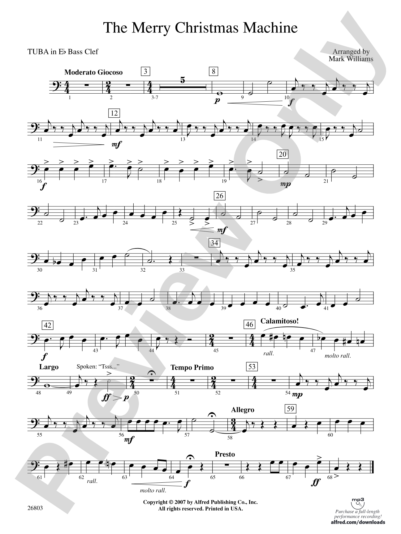 The Merry Christmas Machine: (wp) E-flat Tuba B.C.