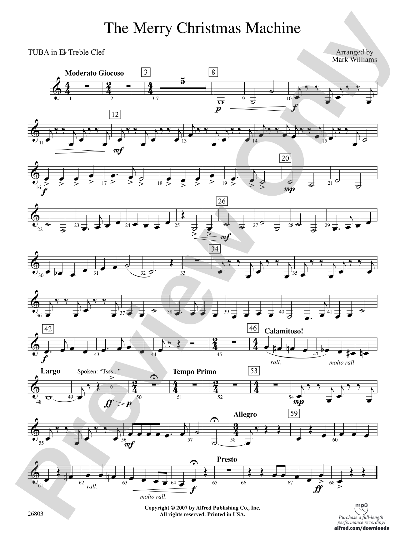 The Merry Christmas Machine: (wp) E-flat Tuba T.C.