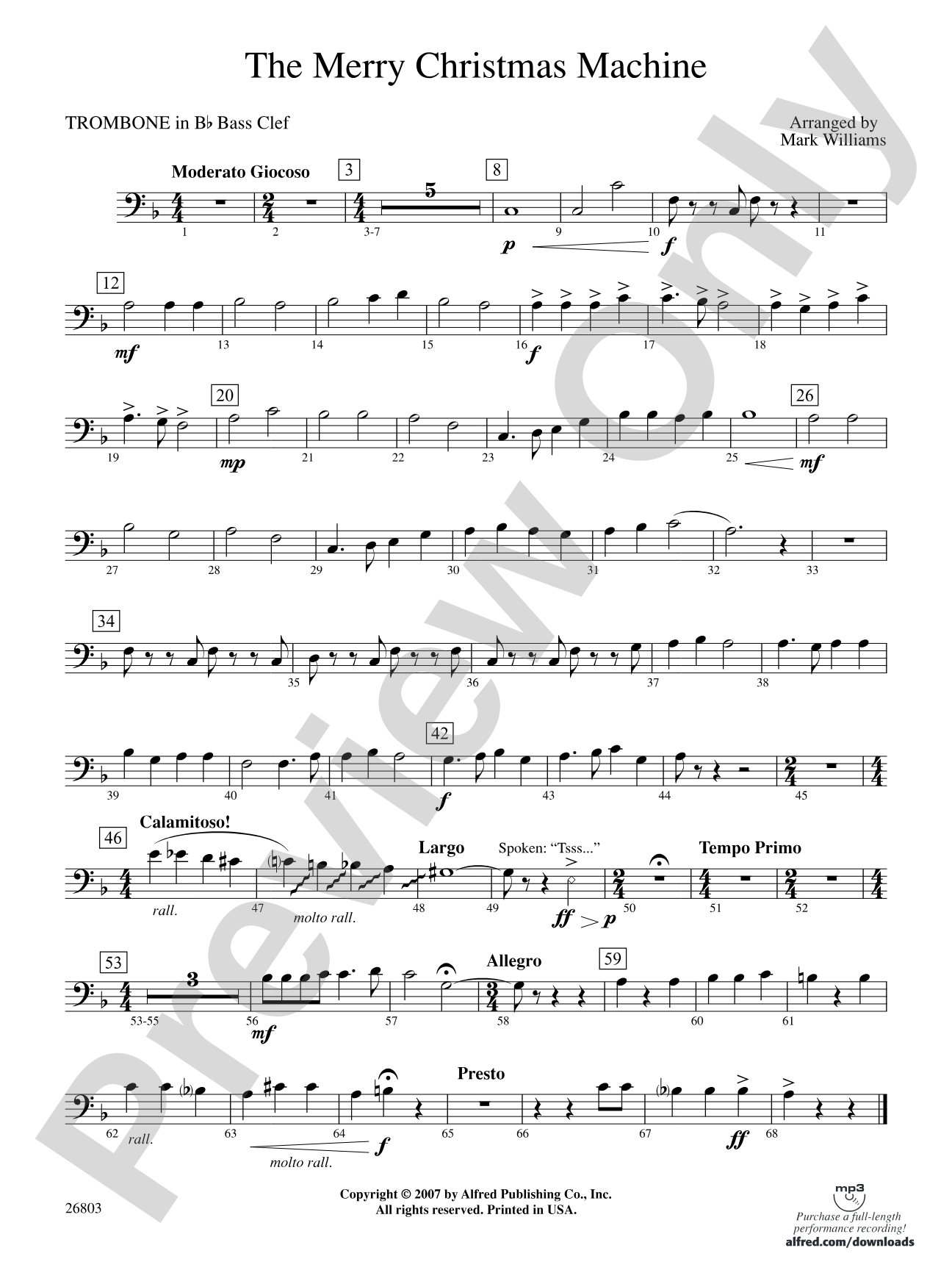 The Merry Christmas Machine: (wp) 1st B-flat Trombone B.C.
