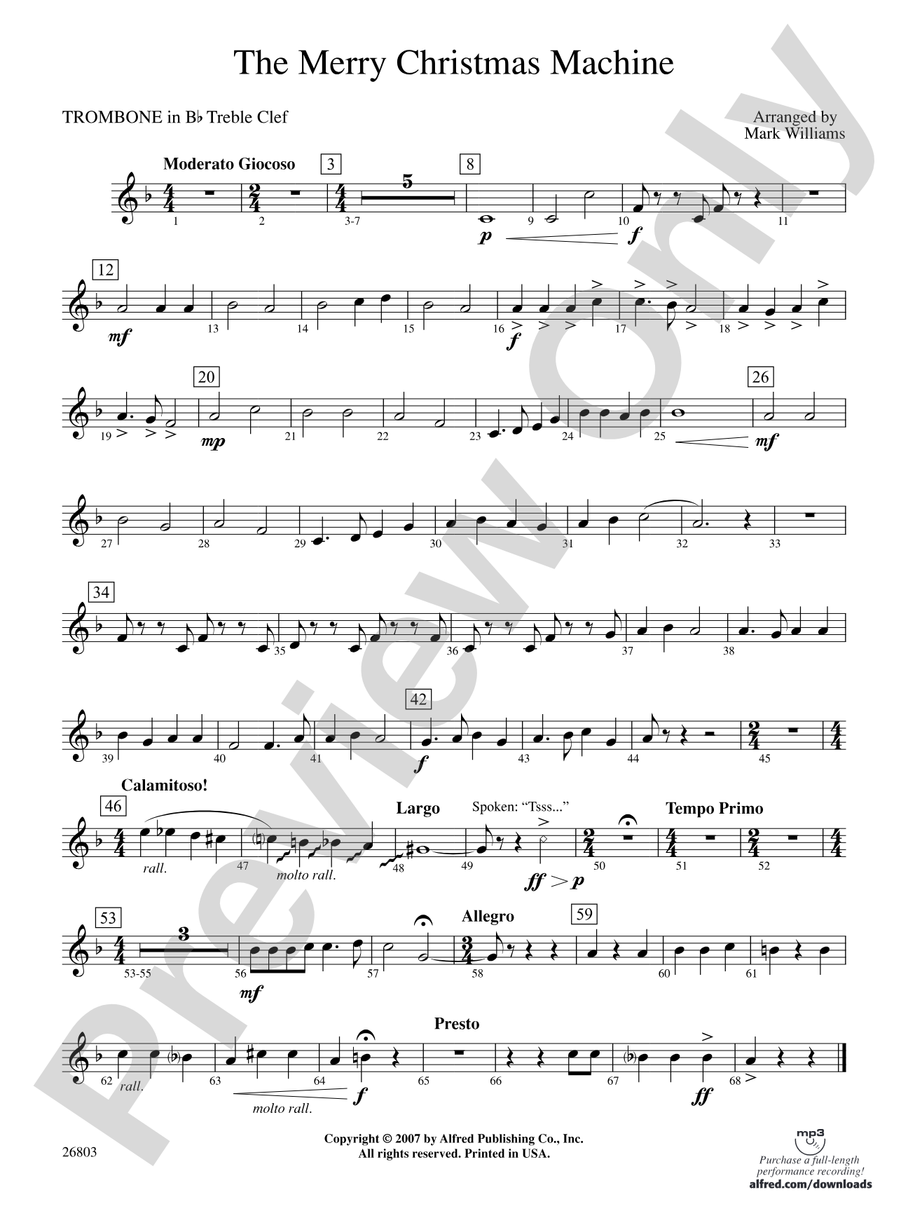 The Merry Christmas Machine: (wp) 1st B-flat Trombone T.C.