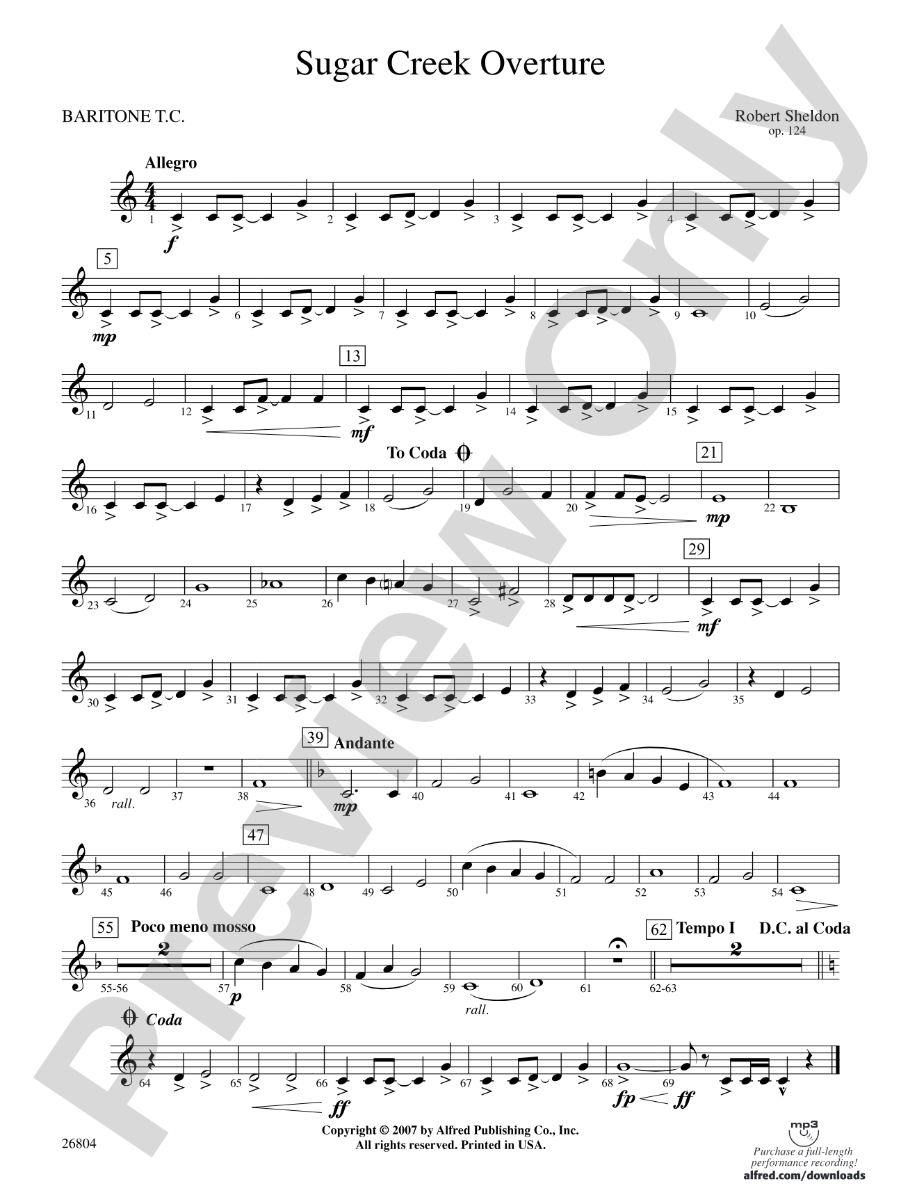 Sugar Creek Overture: Baritone T.C.