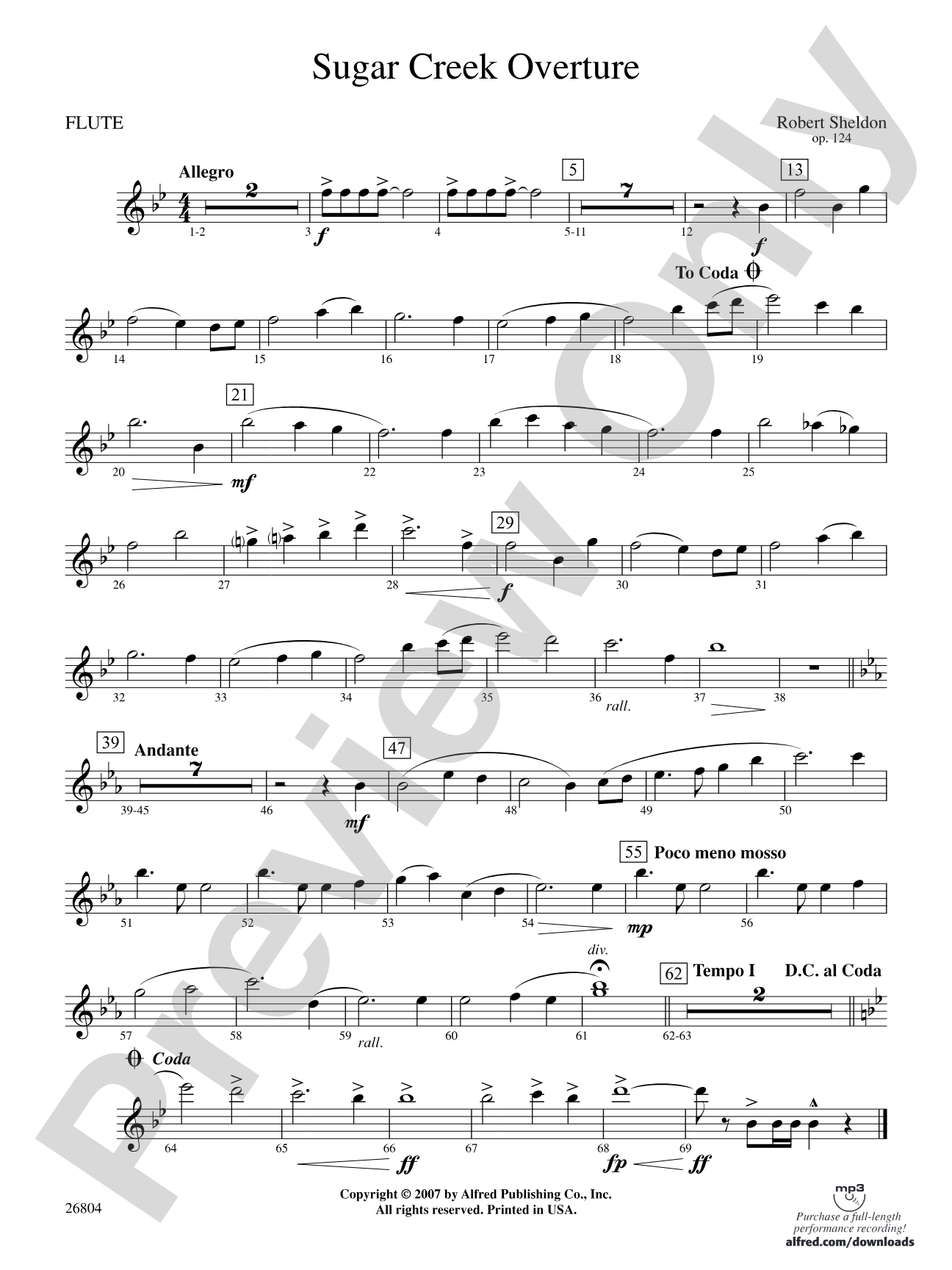Sugar Creek Overture: Flute