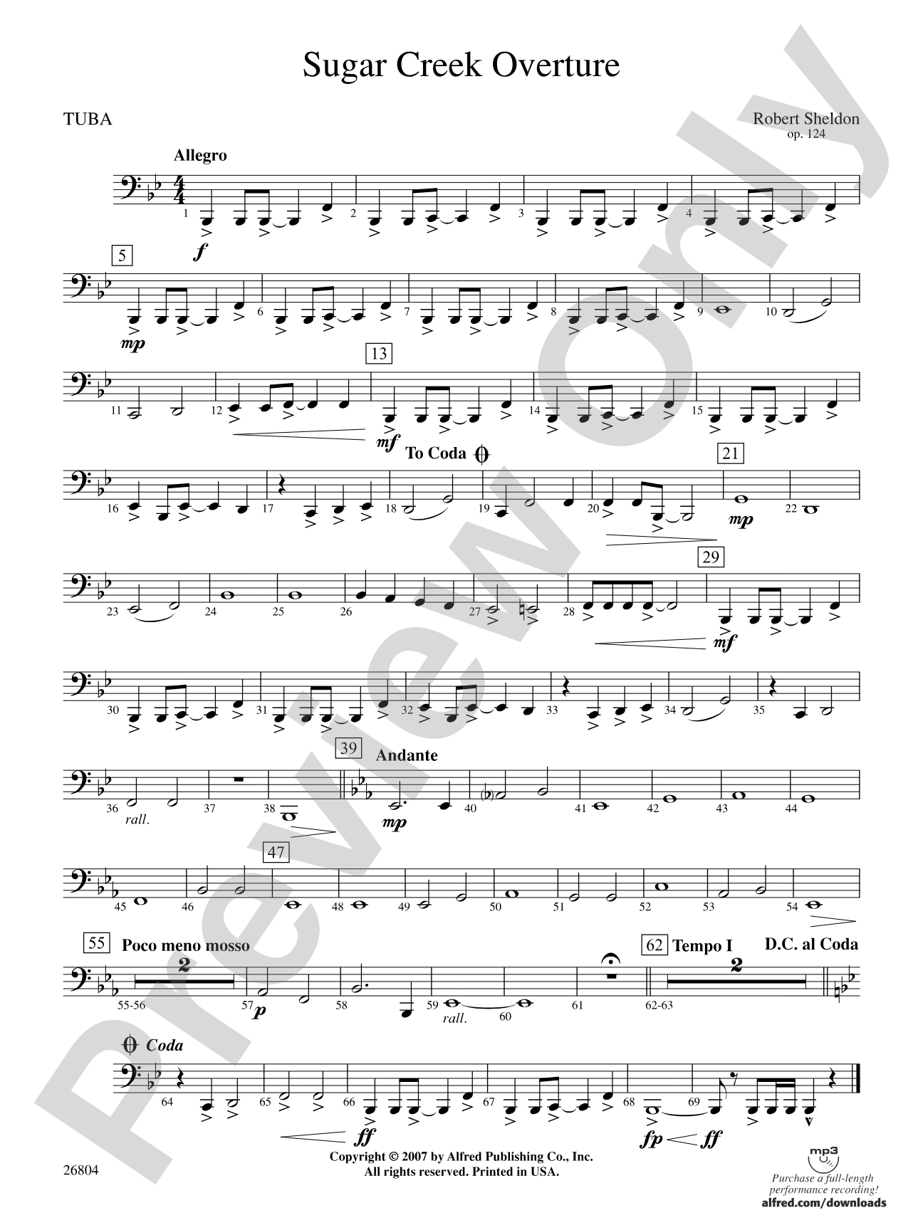 Sugar Creek Overture: Tuba