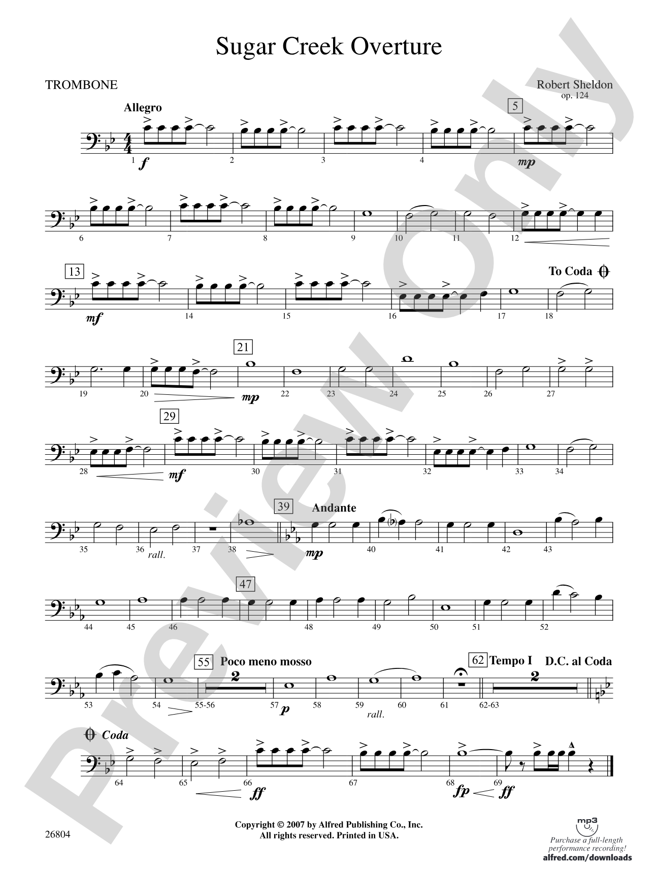 Sugar Creek Overture: 1st Trombone