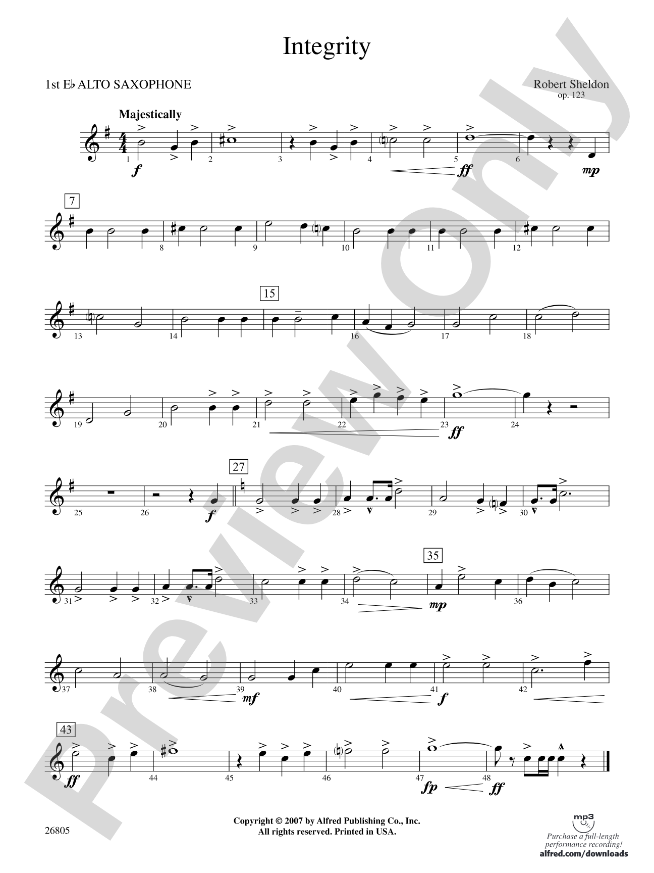 Integrity: E-flat Alto Saxophone