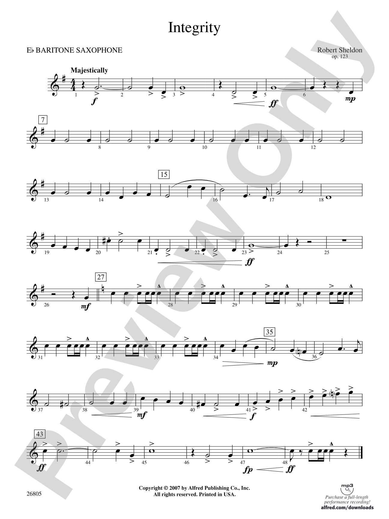 Integrity: E-flat Baritone Saxophone