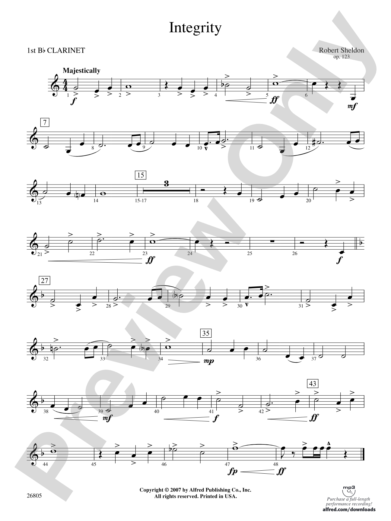 Integrity: 1st B-flat Clarinet