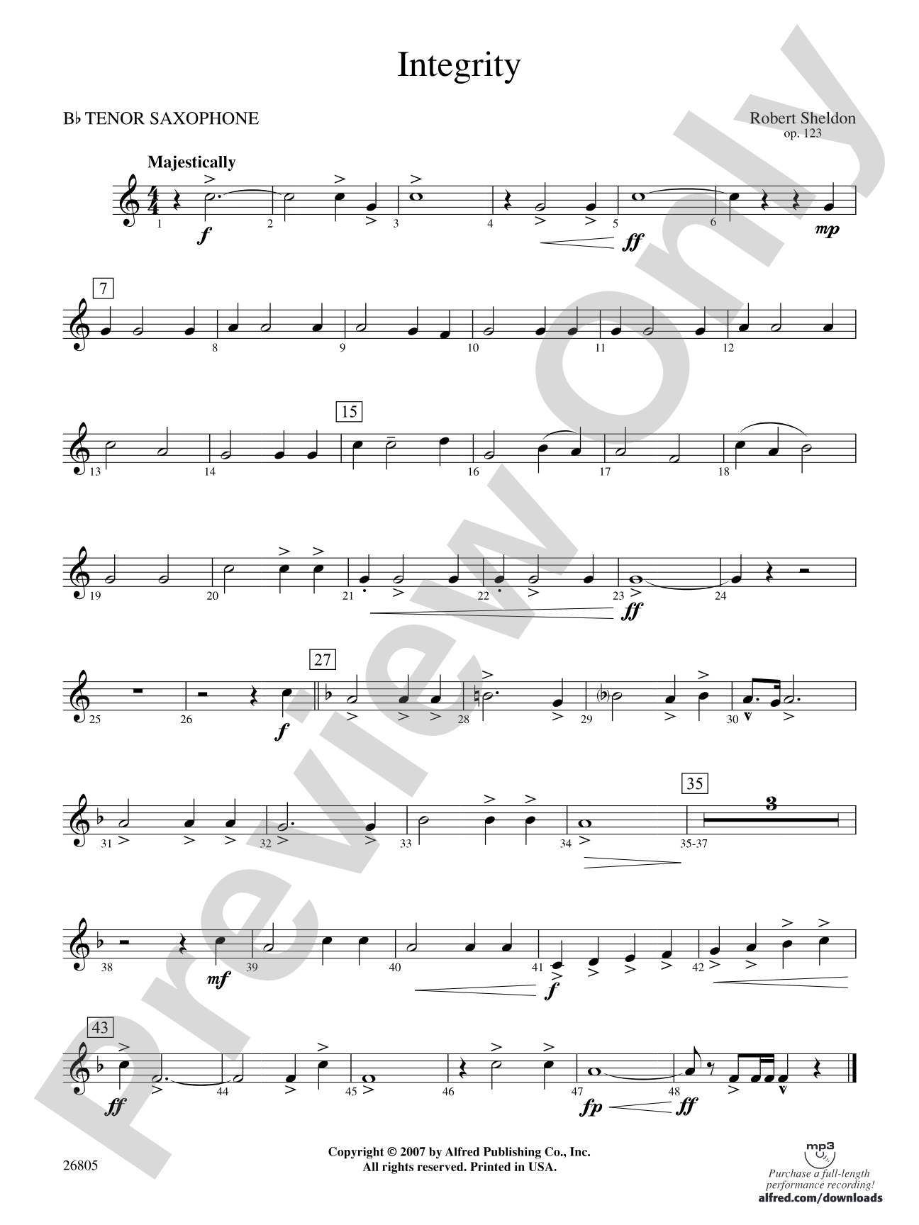 Integrity: B-flat Tenor Saxophone