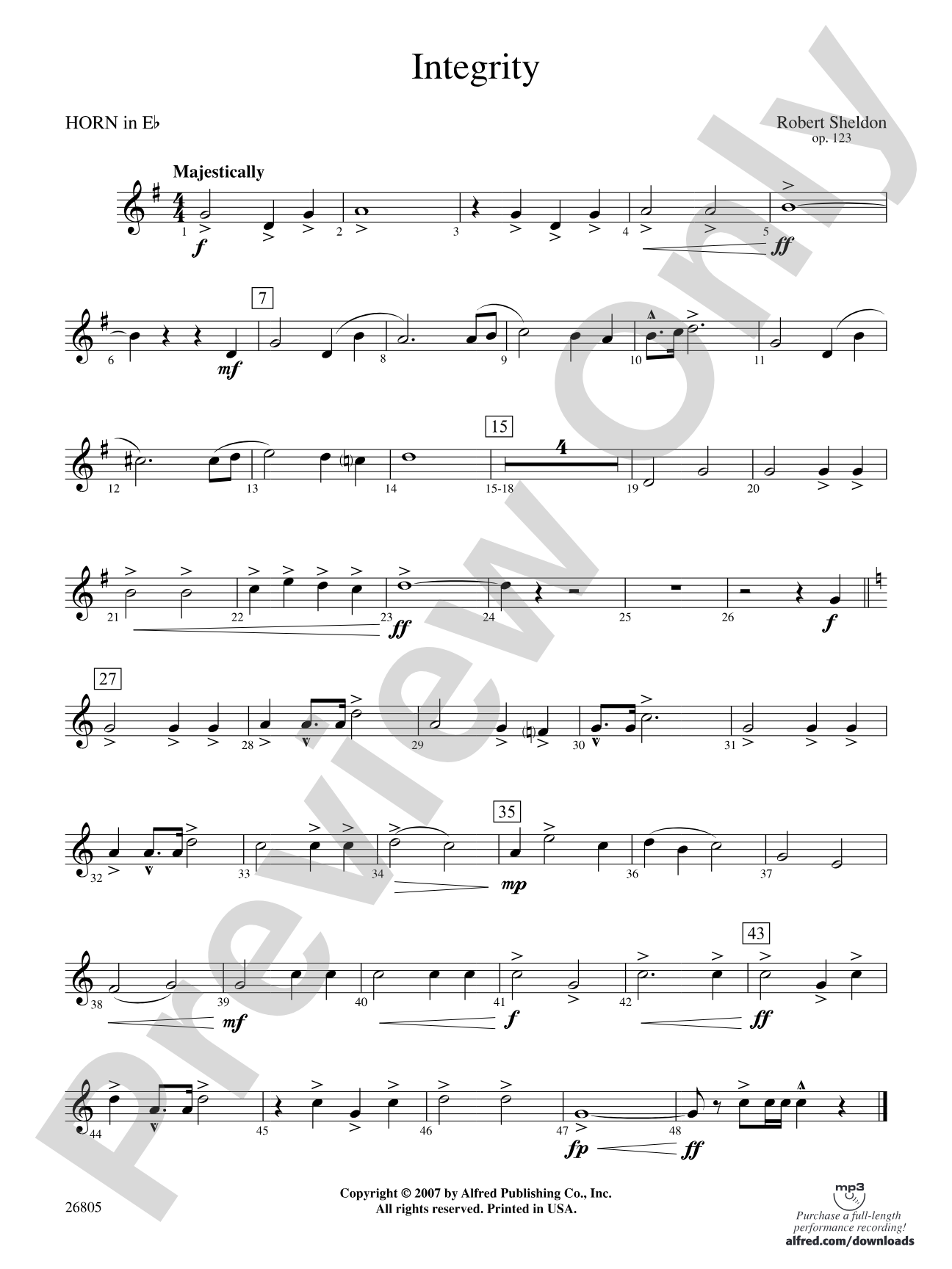 Integrity: (wp) 1st Horn in E-flat