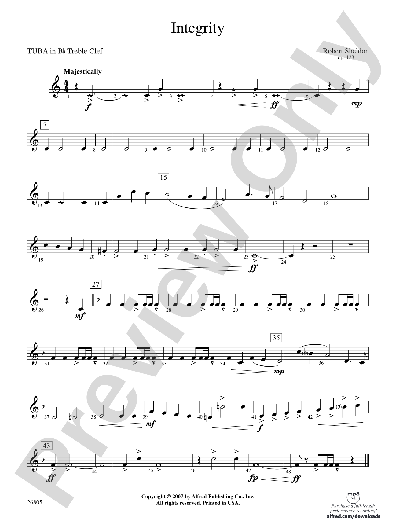 Integrity: (wp) B-flat Tuba T.C.