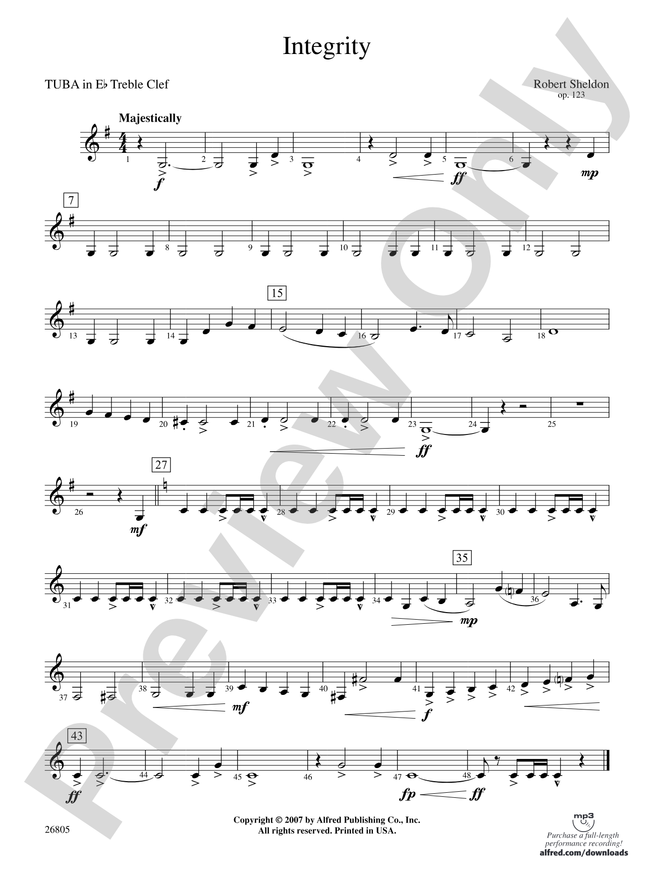 Integrity: (wp) E-flat Tuba T.C.