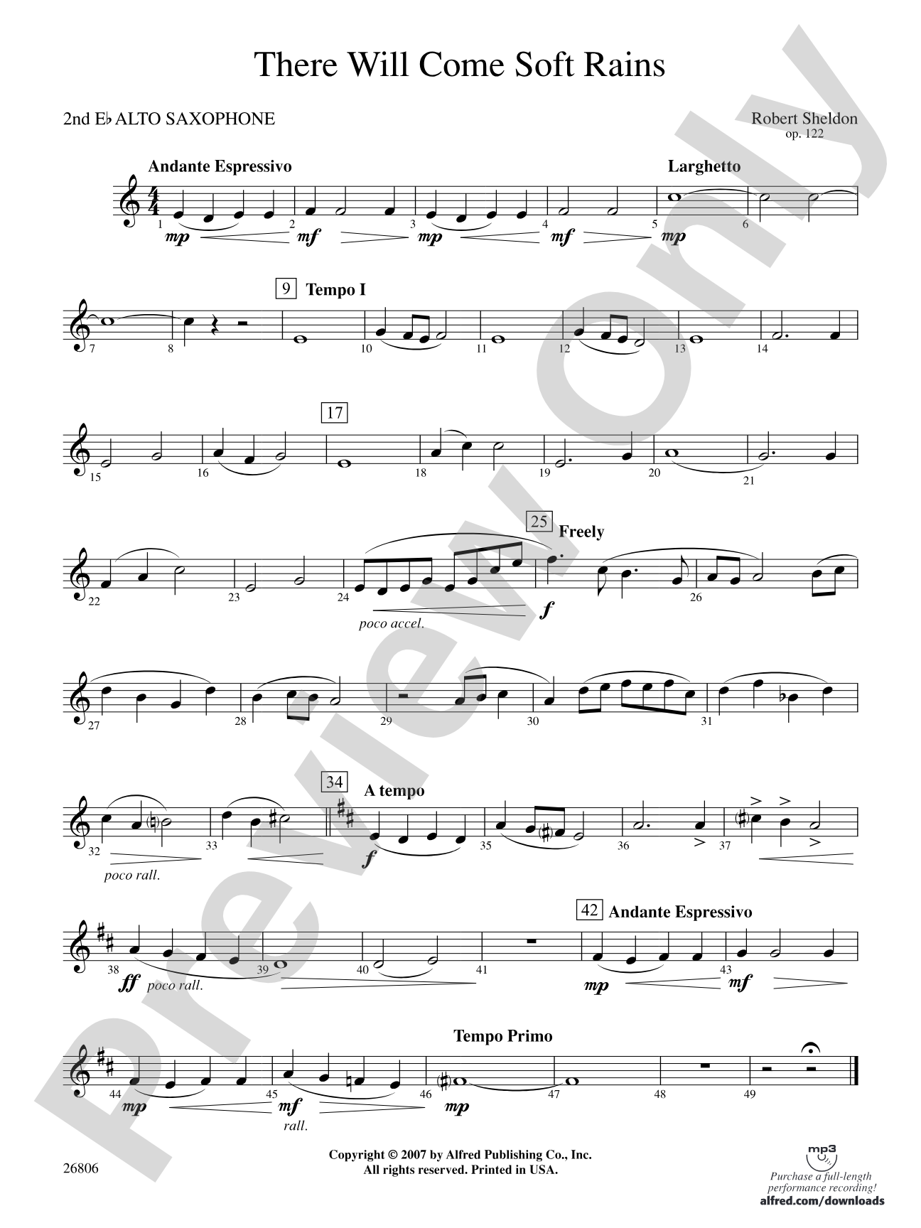 There Will Come Soft Rains: 2nd E-flat Alto Saxophone