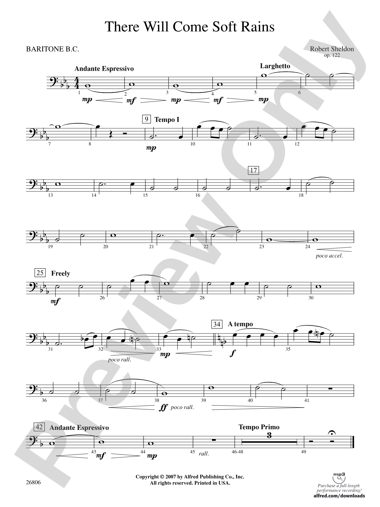 There Will Come Soft Rains: Baritone B.C.