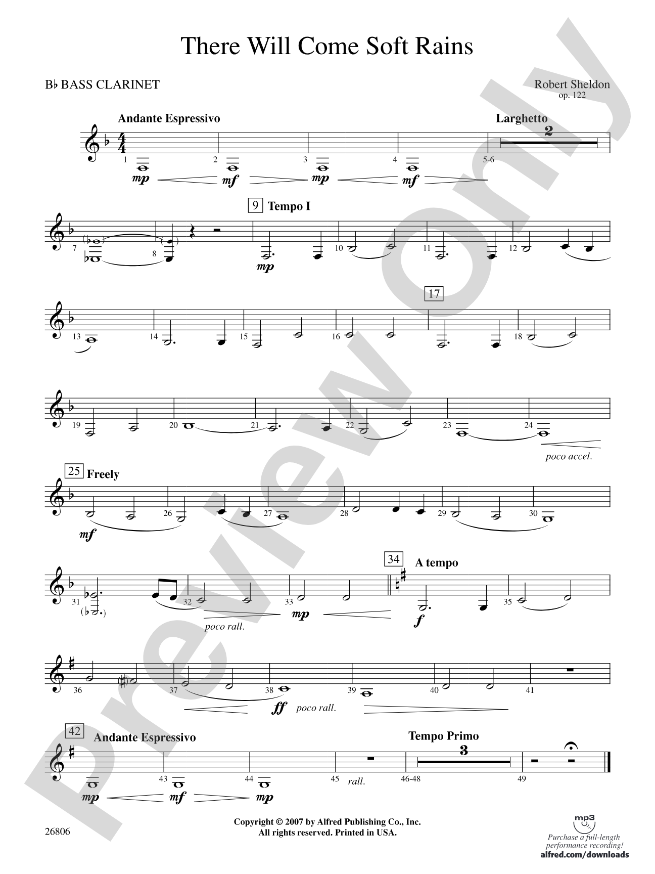 There Will Come Soft Rains: B-flat Bass Clarinet