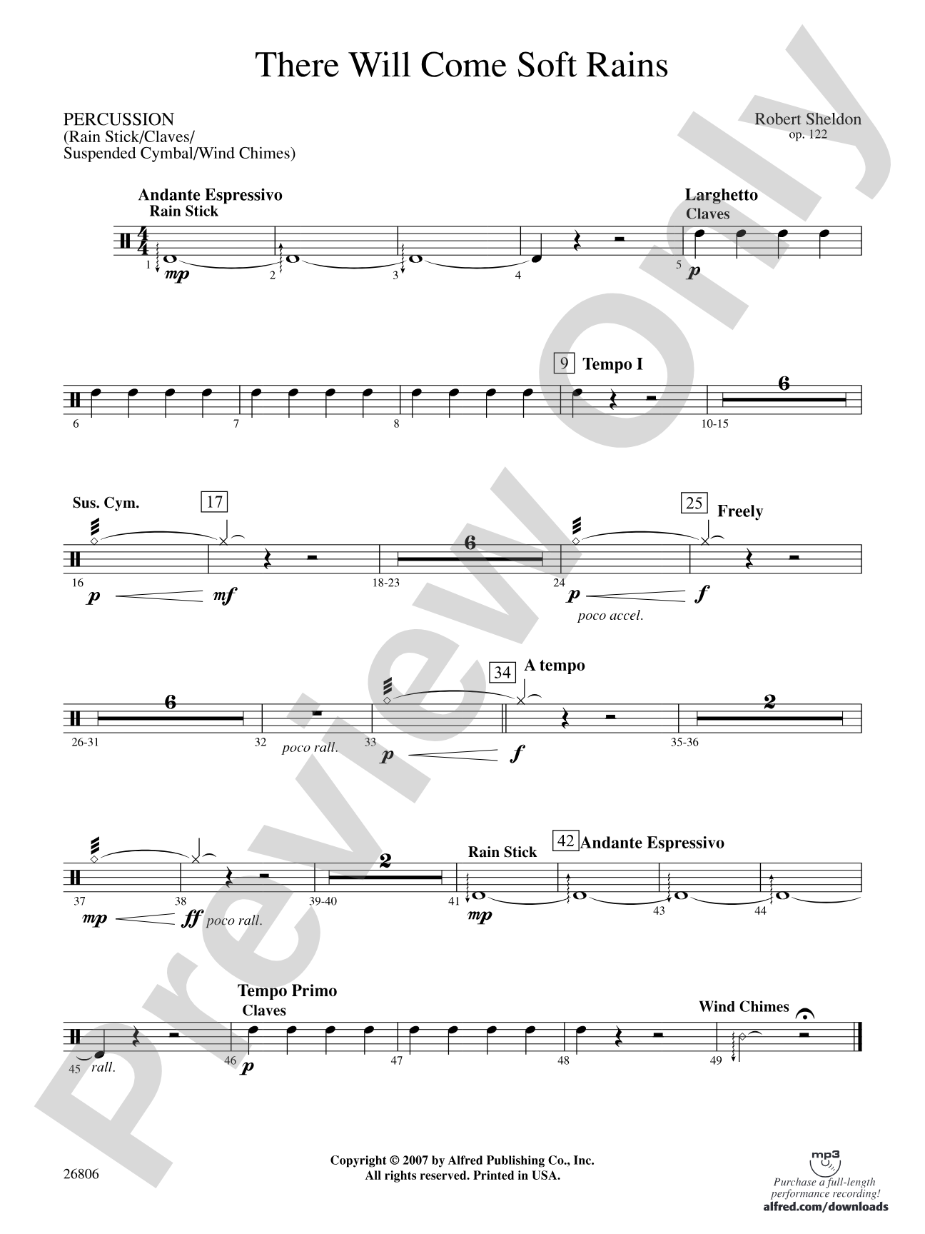 There Will Come Soft Rains: 1st Percussion