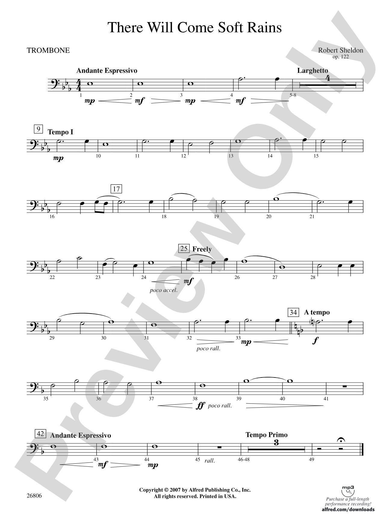 There Will Come Soft Rains: 1st Trombone