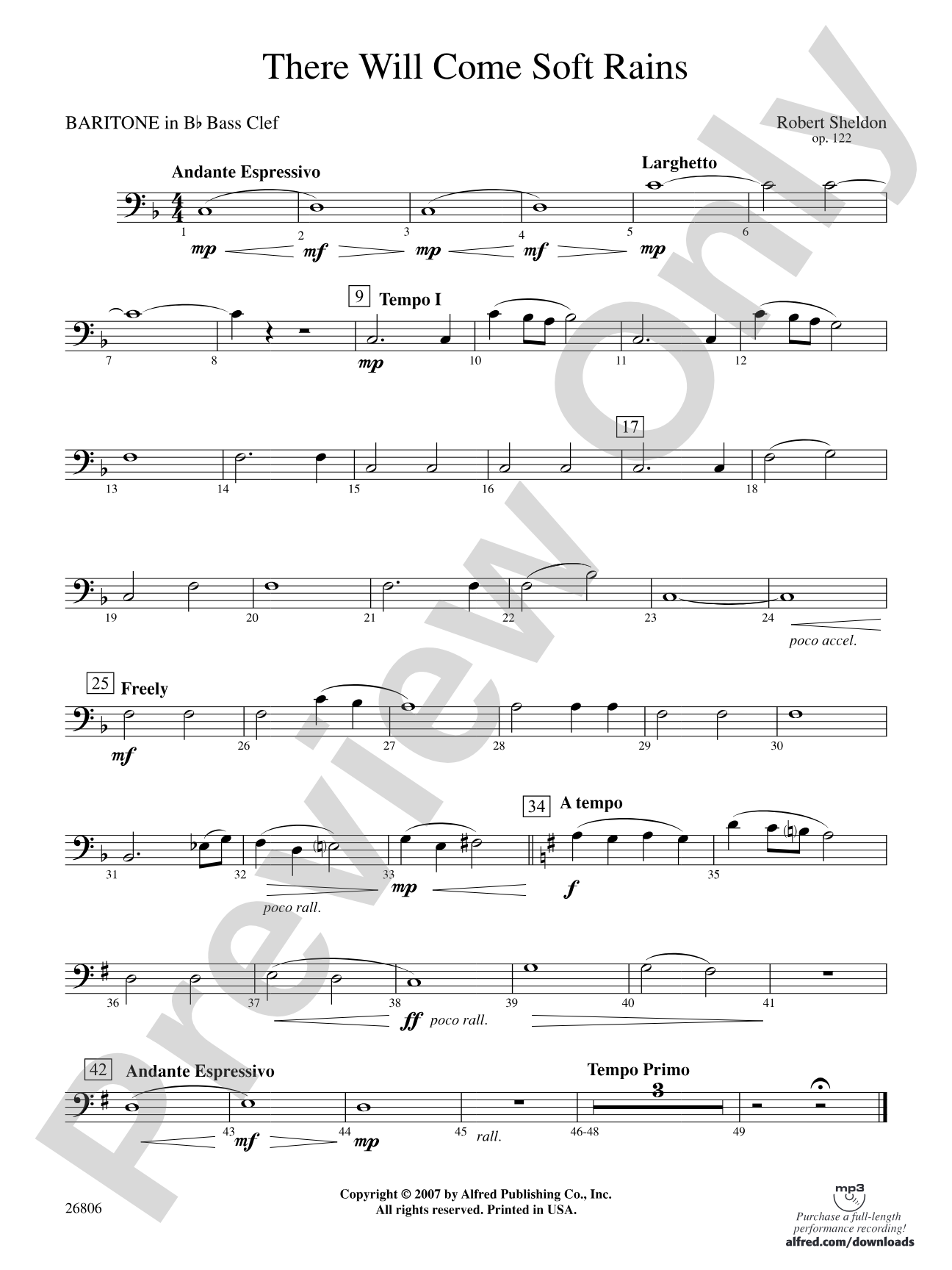 There Will Come Soft Rains: (wp) B-flat Baritone B.C.