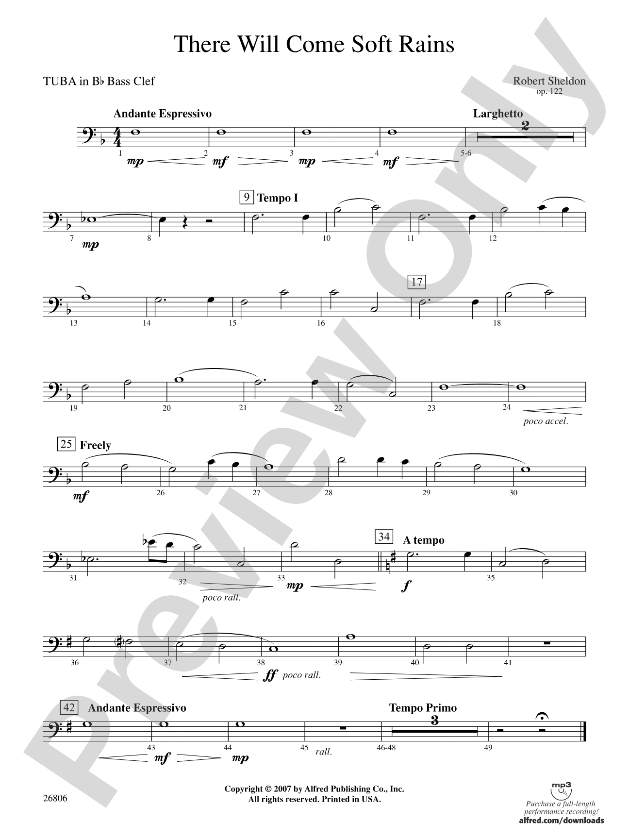 There Will Come Soft Rains: (wp) B-flat Tuba B.C.