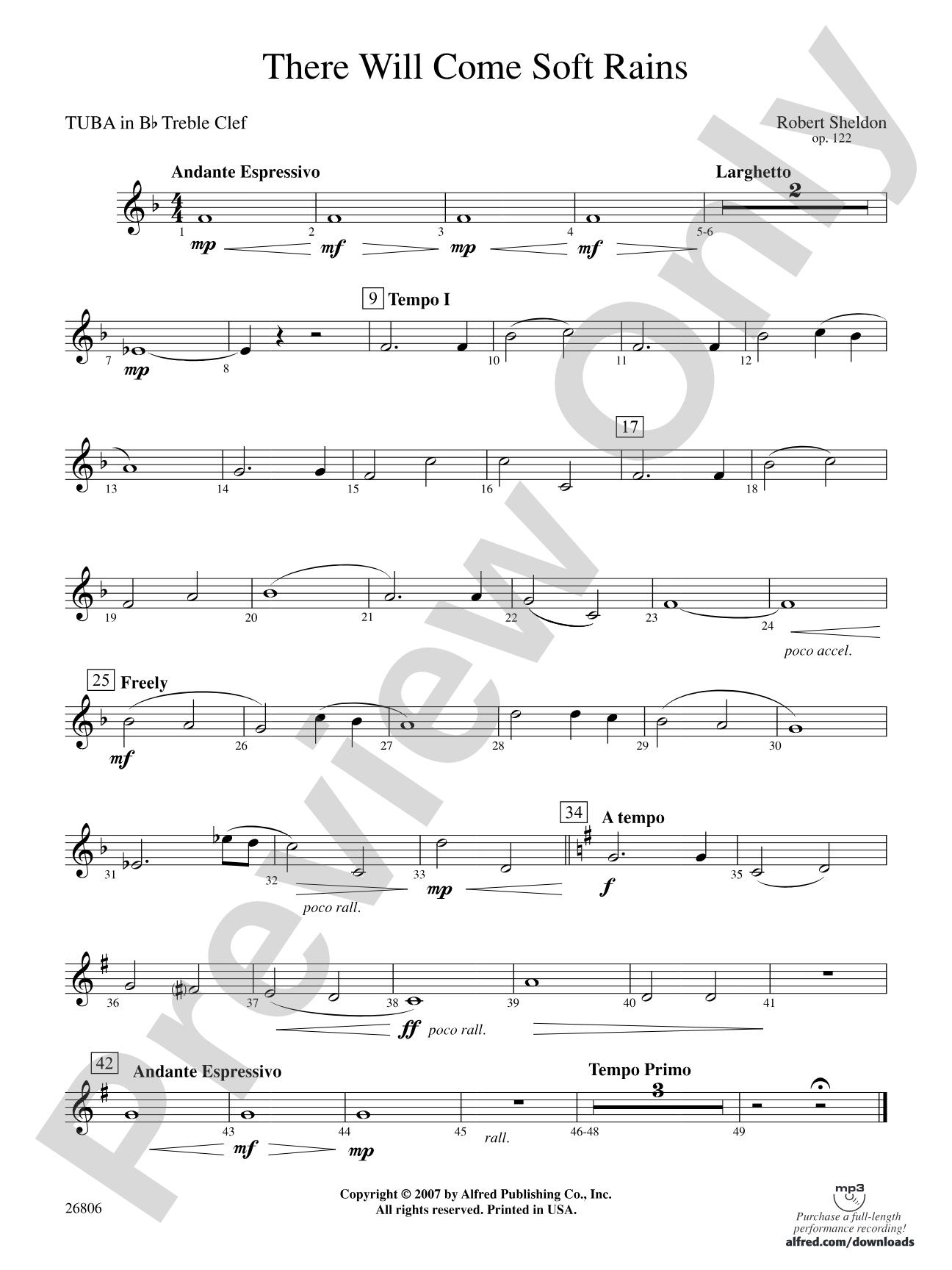 There Will Come Soft Rains: (wp) B-flat Tuba T.C.