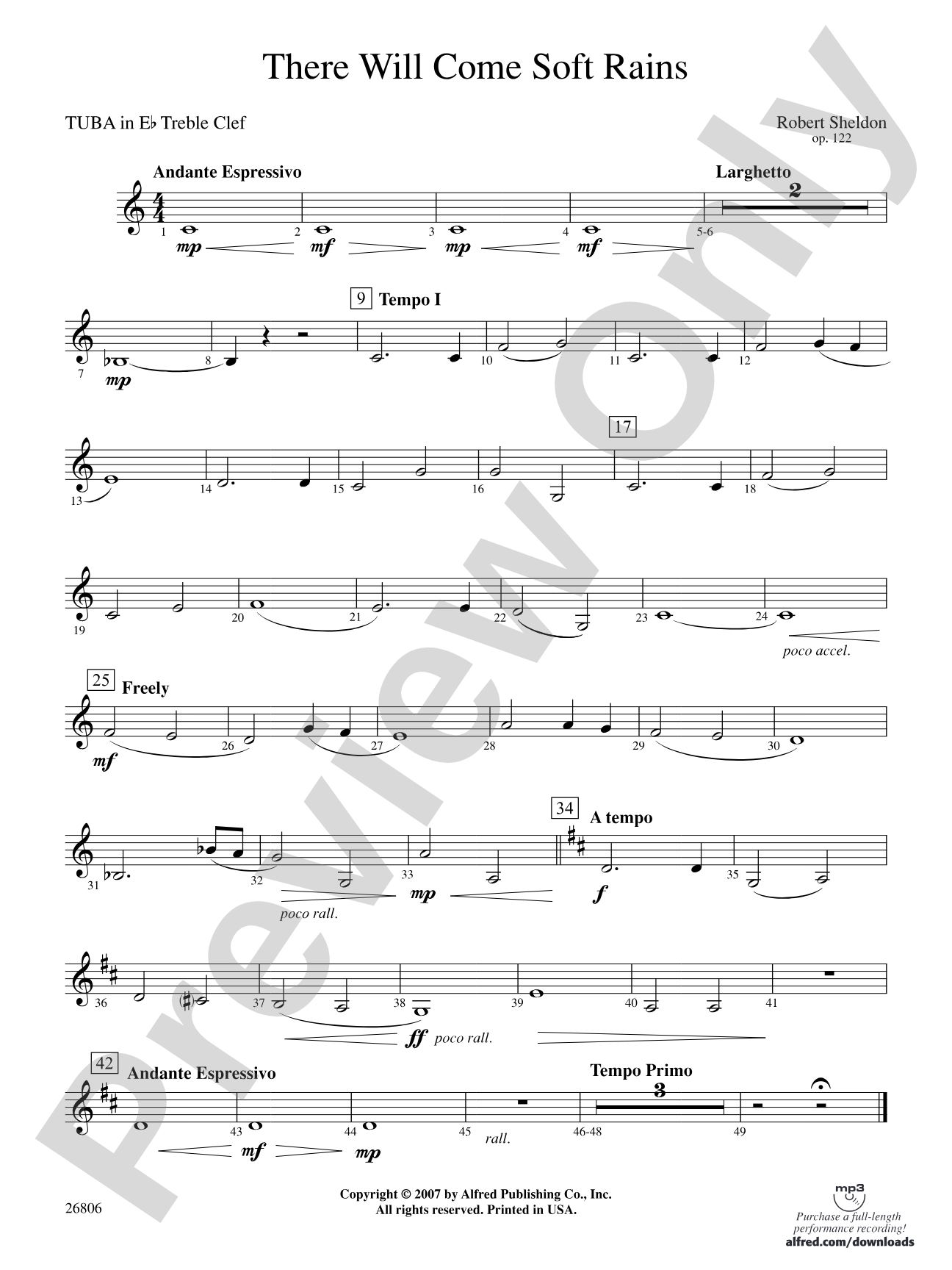 There Will Come Soft Rains: (wp) E-flat Tuba T.C.