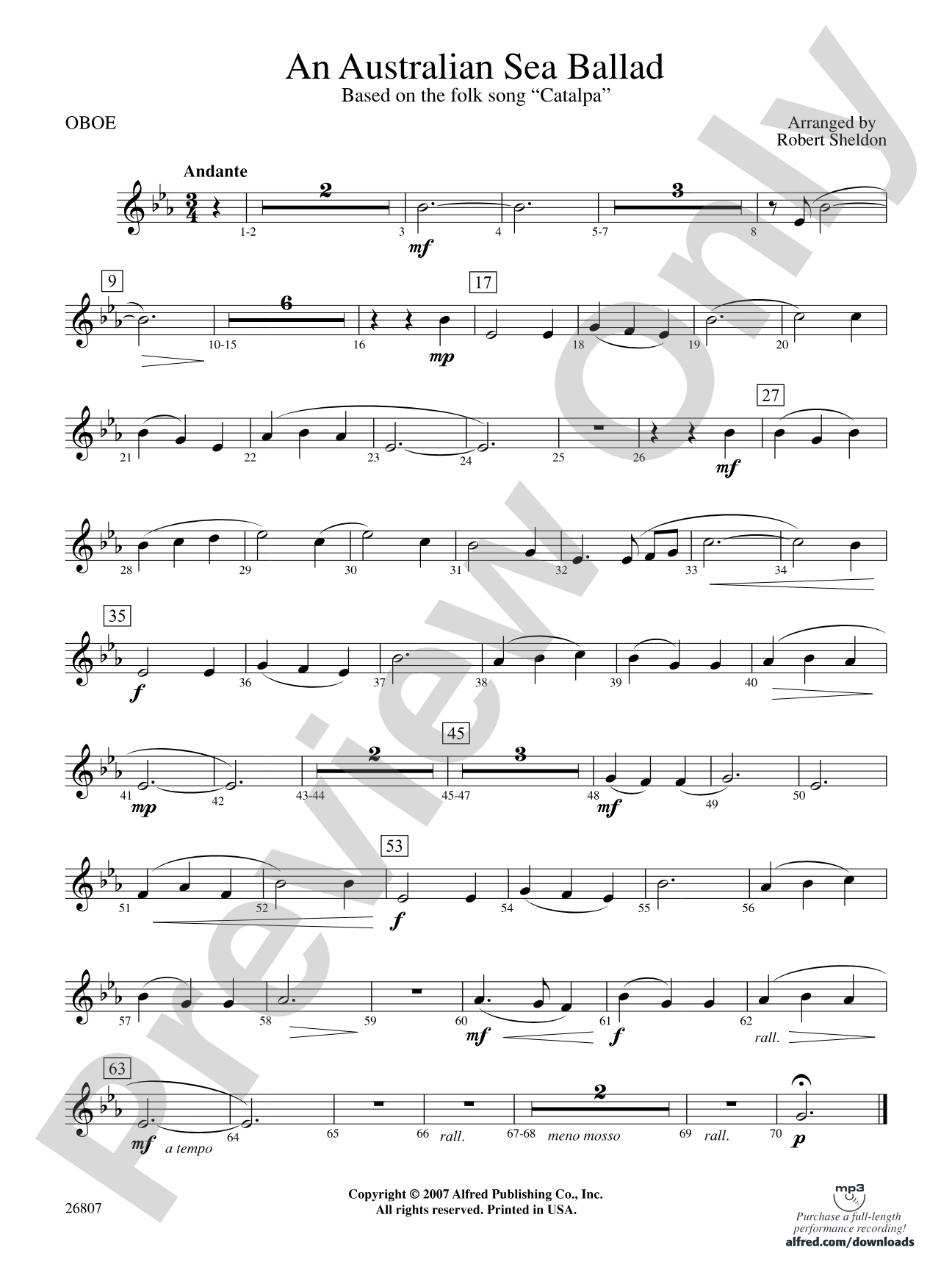 An Australian Sea Ballad: Oboe